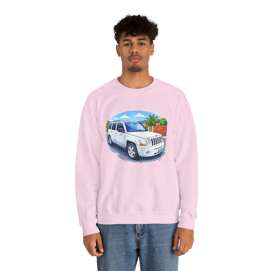 Jeep SUV Illustration Crewneck Sweatshirt — Coastal Road Trip Vibe