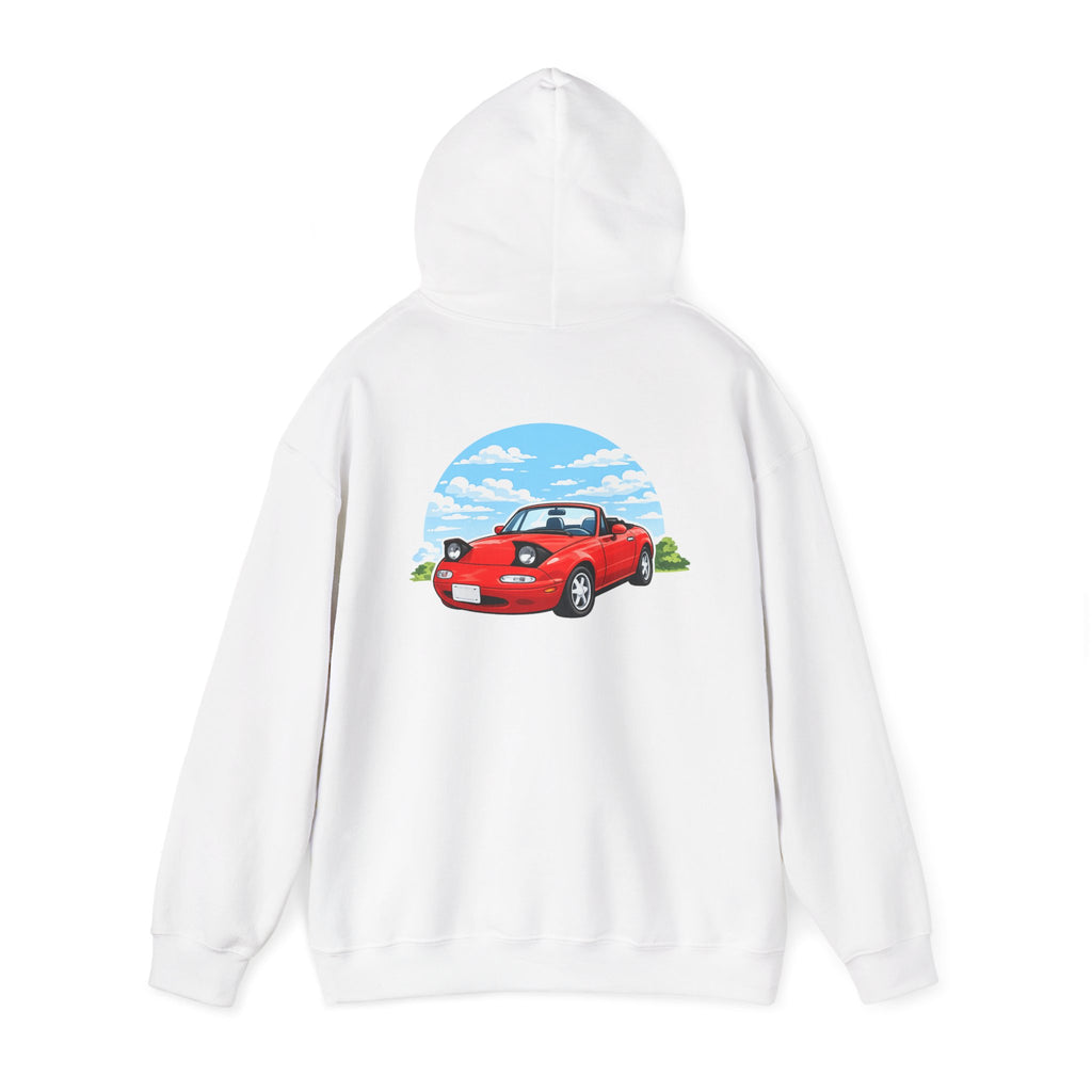 Red Miata Hoodie – Retro Convertible Graphic Hooded Sweatshirt