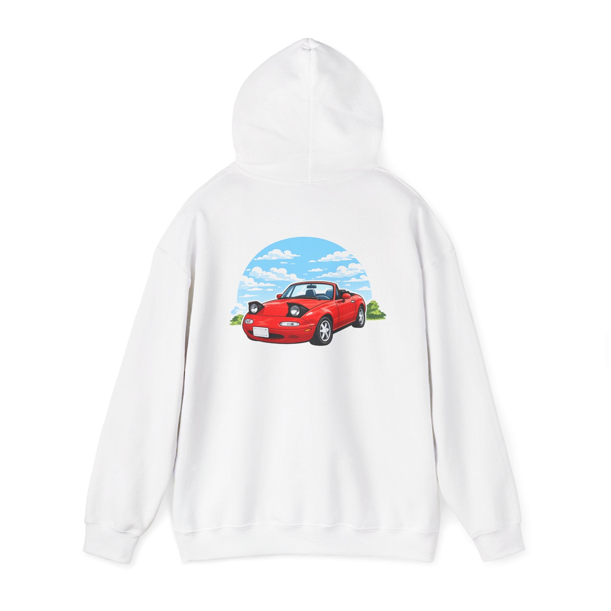 Red Miata Hoodie – Retro Convertible Graphic Hooded Sweatshirt