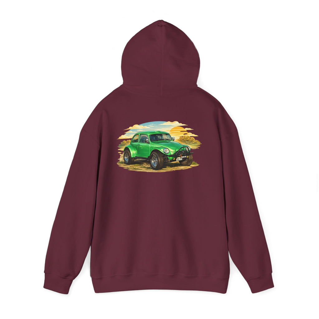 Vintage Green Beetle Hoodie - Classic Retro Car Sweatshirt