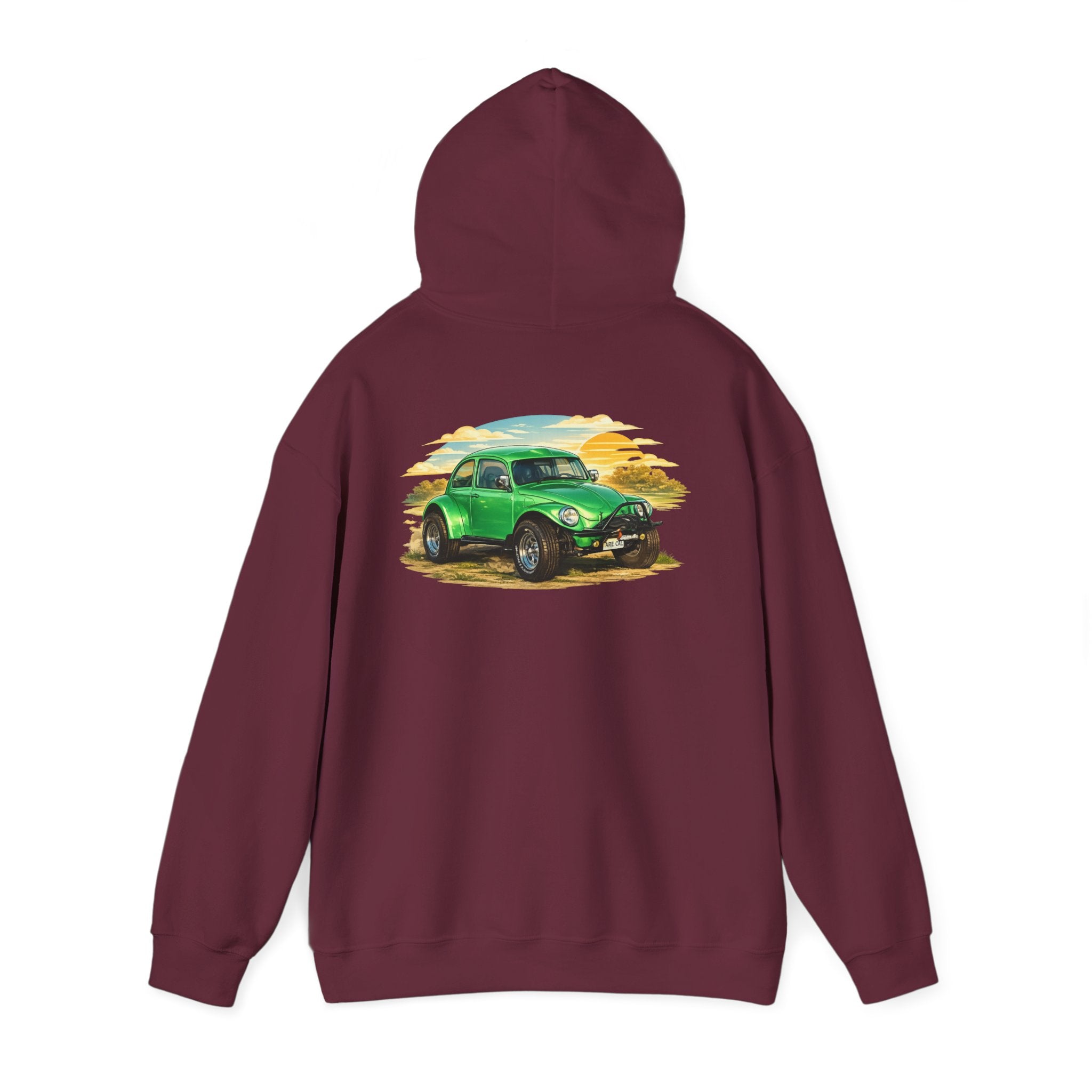 Vintage Green Beetle Hoodie - Classic Retro Car Sweatshirt