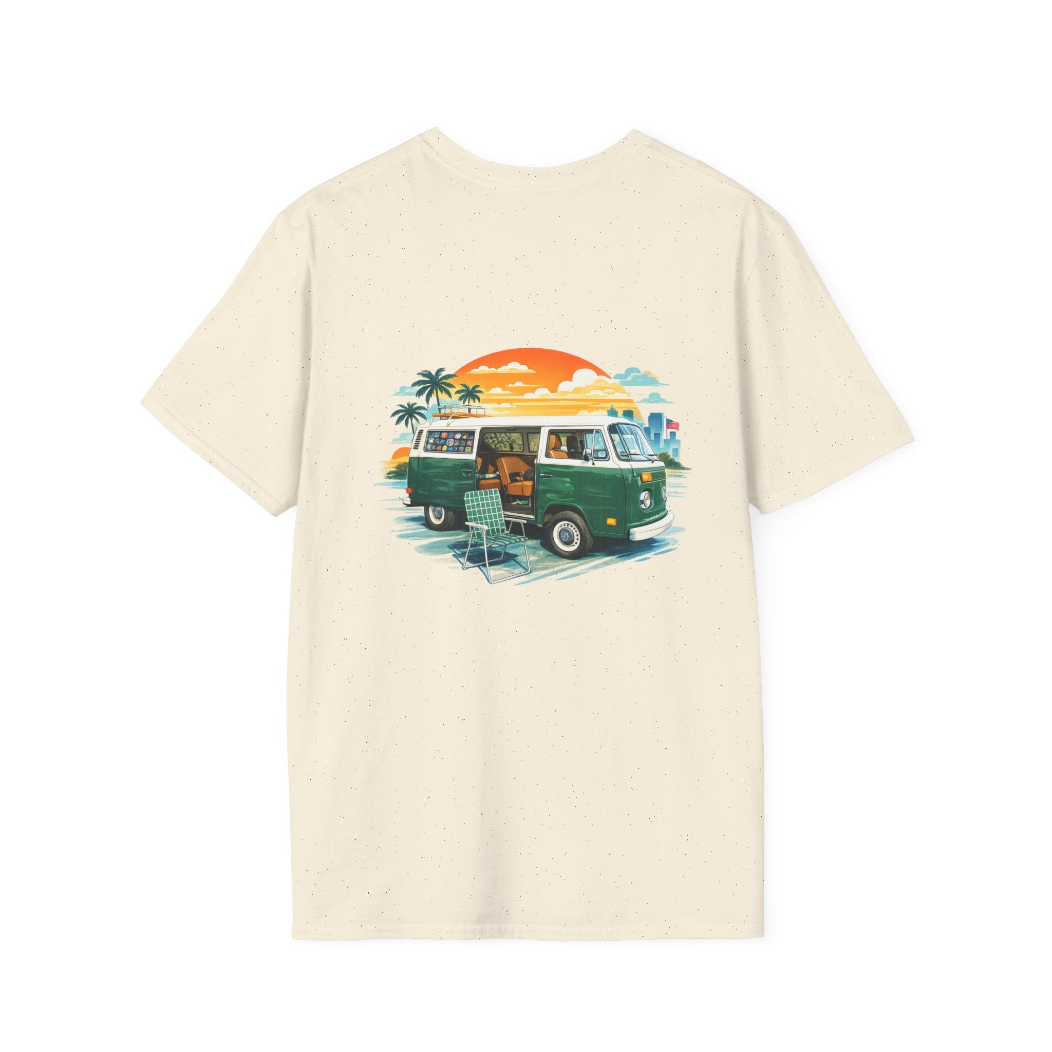 Vintage VW Camper Van Sunset T-Shirt — Retro Beach Surf Tee
