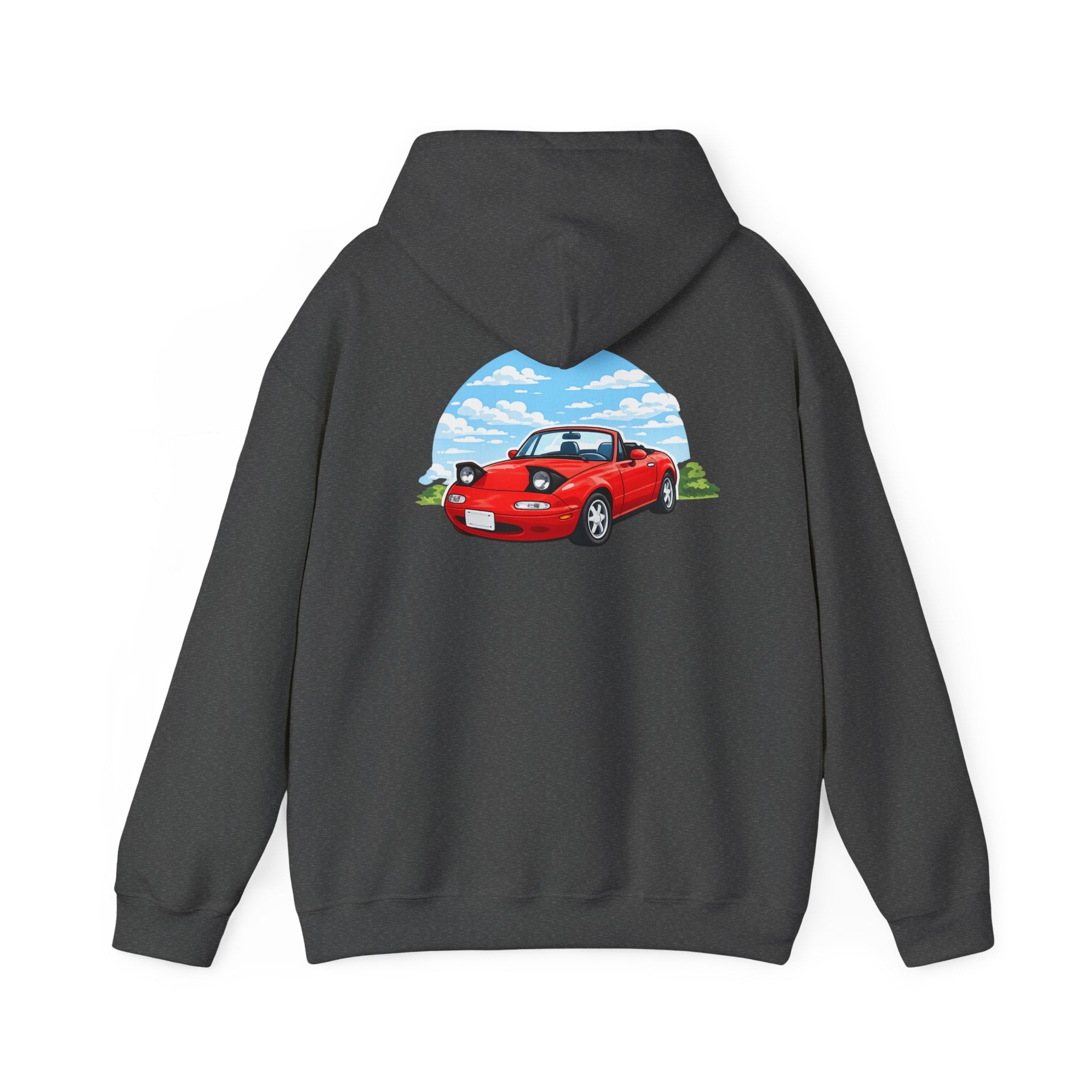 Red Miata Hoodie – Retro Convertible Graphic Hooded Sweatshirt