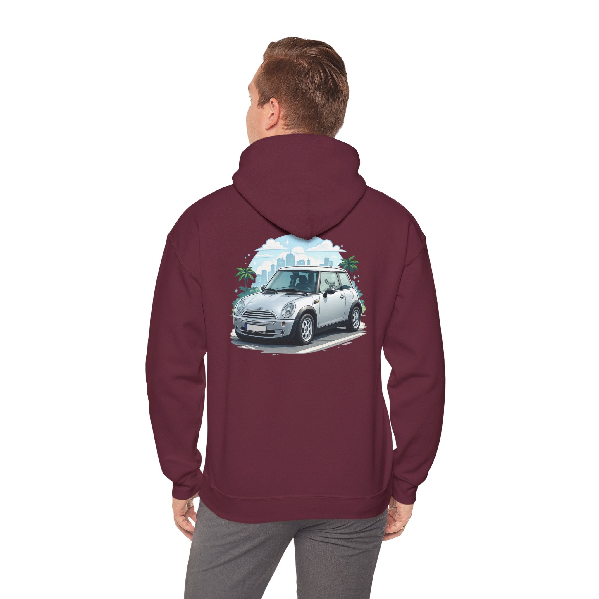 Mini Cooper Beach Hoodie – Vintage Coastal Car Pullover