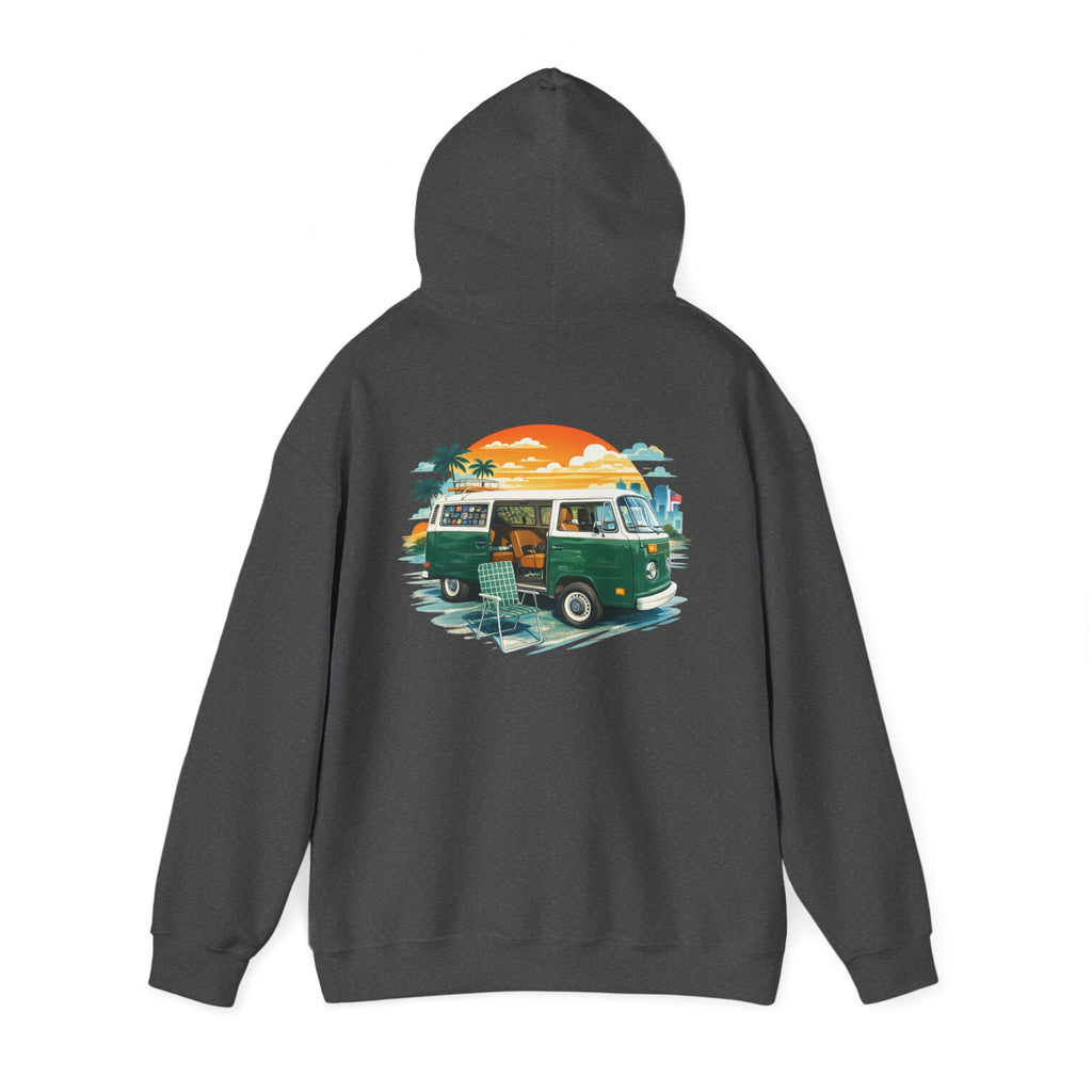 Vintage VW Camper Hoodie – Retro Surf Van Sunset Pullover