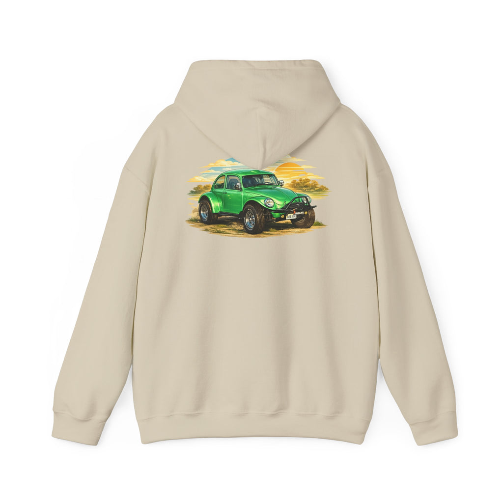 Vintage Green Beetle Hoodie - Classic Retro Car Sweatshirt