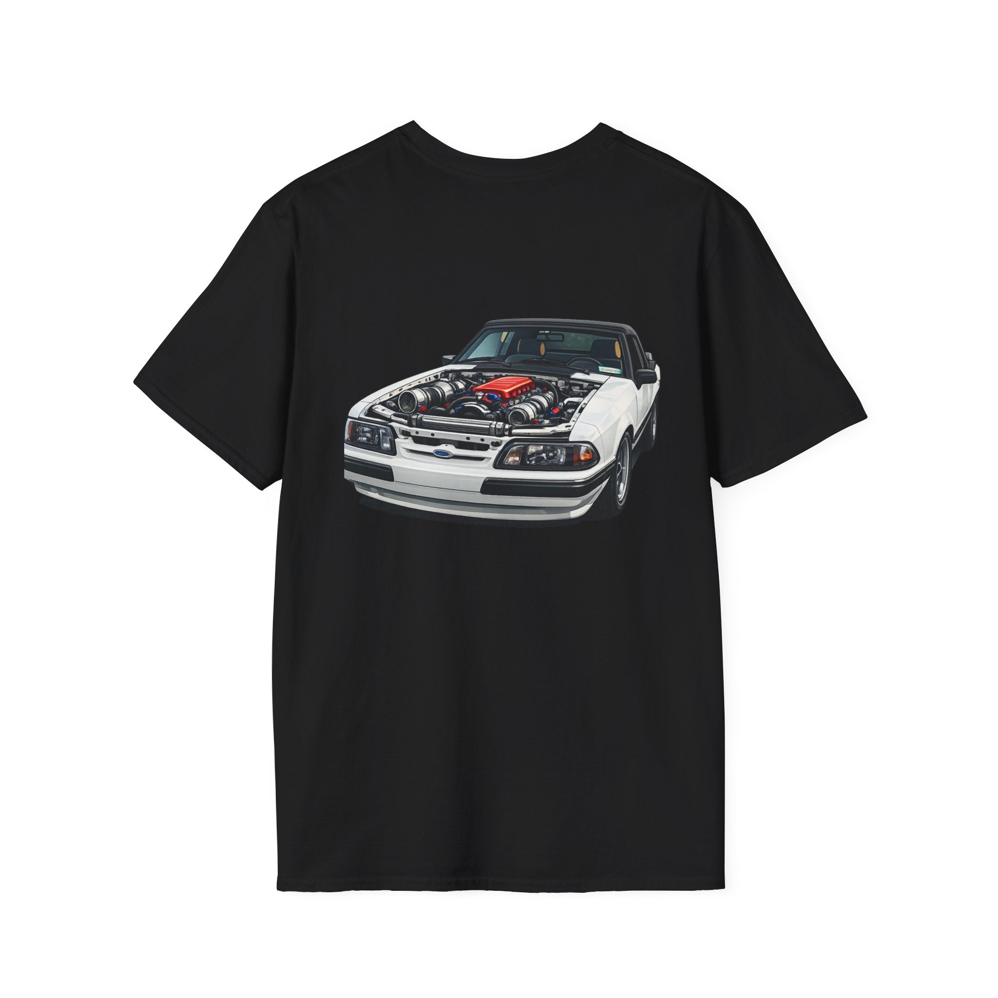 T-Shirt — White Vintage Foxbody Mustang Illustration Tee