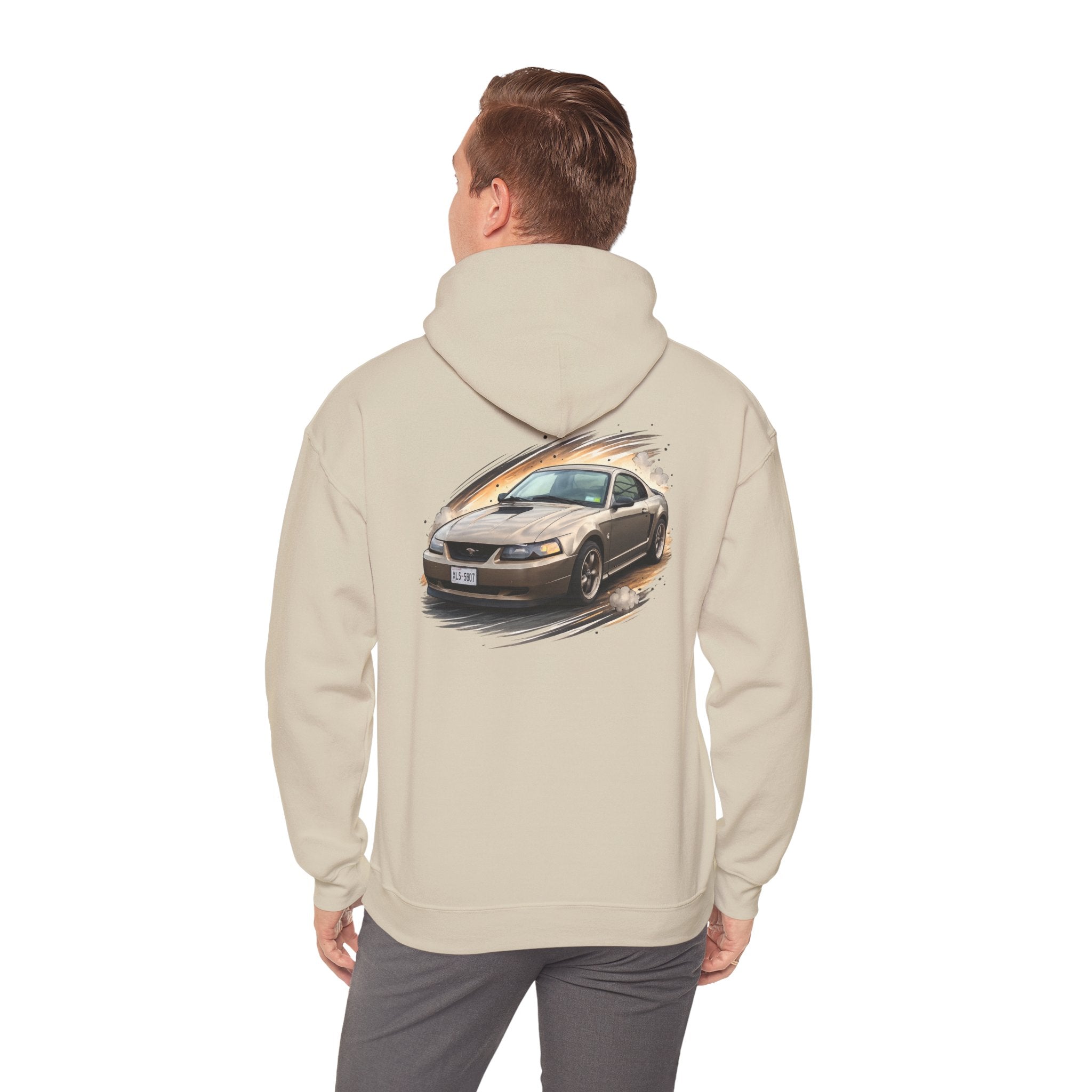 Mustang Car Hoodie - Vintage Sports Car Graphic Pullover