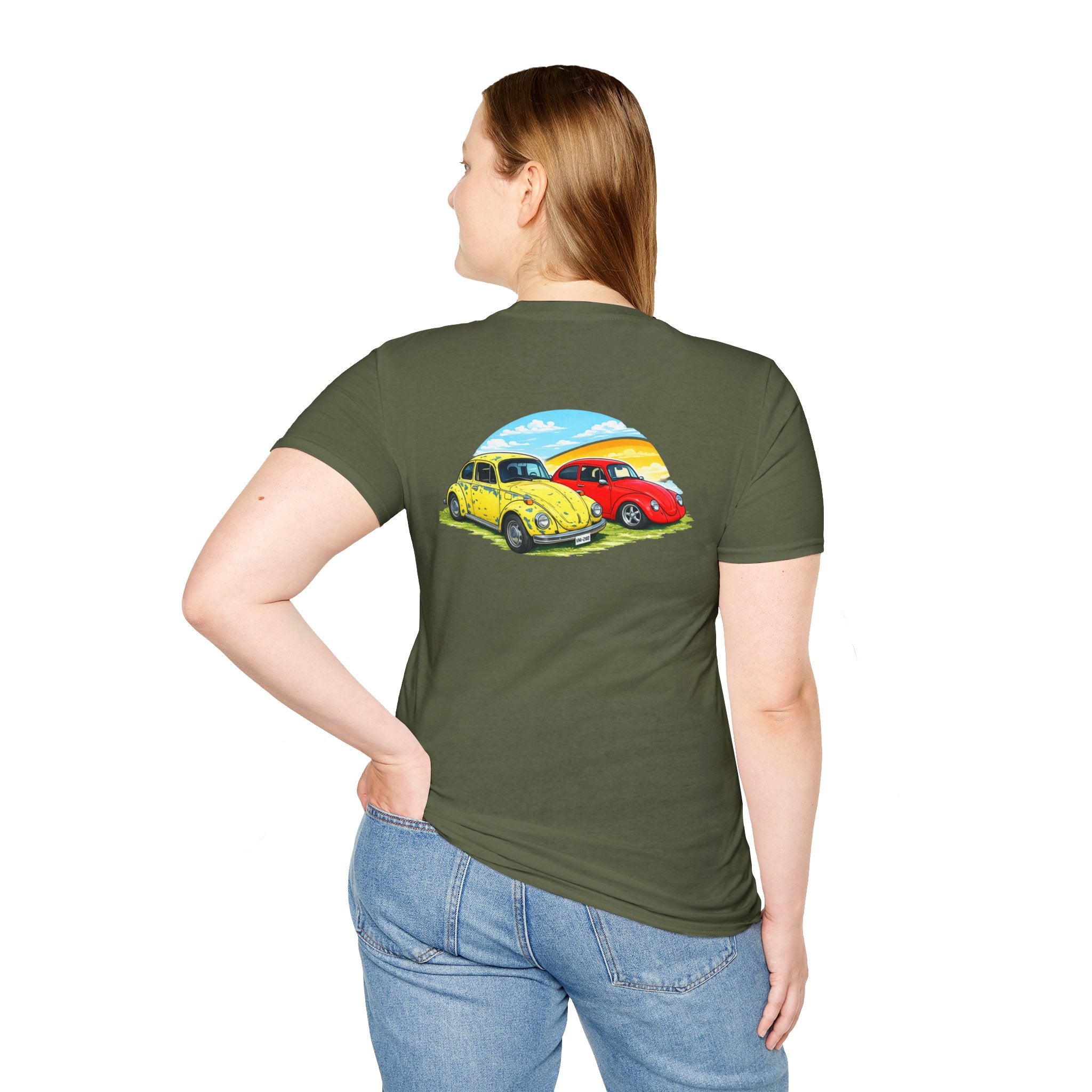 Classic VW Beetles Sunset T-Shirt — Vintage Car Graphic Tee