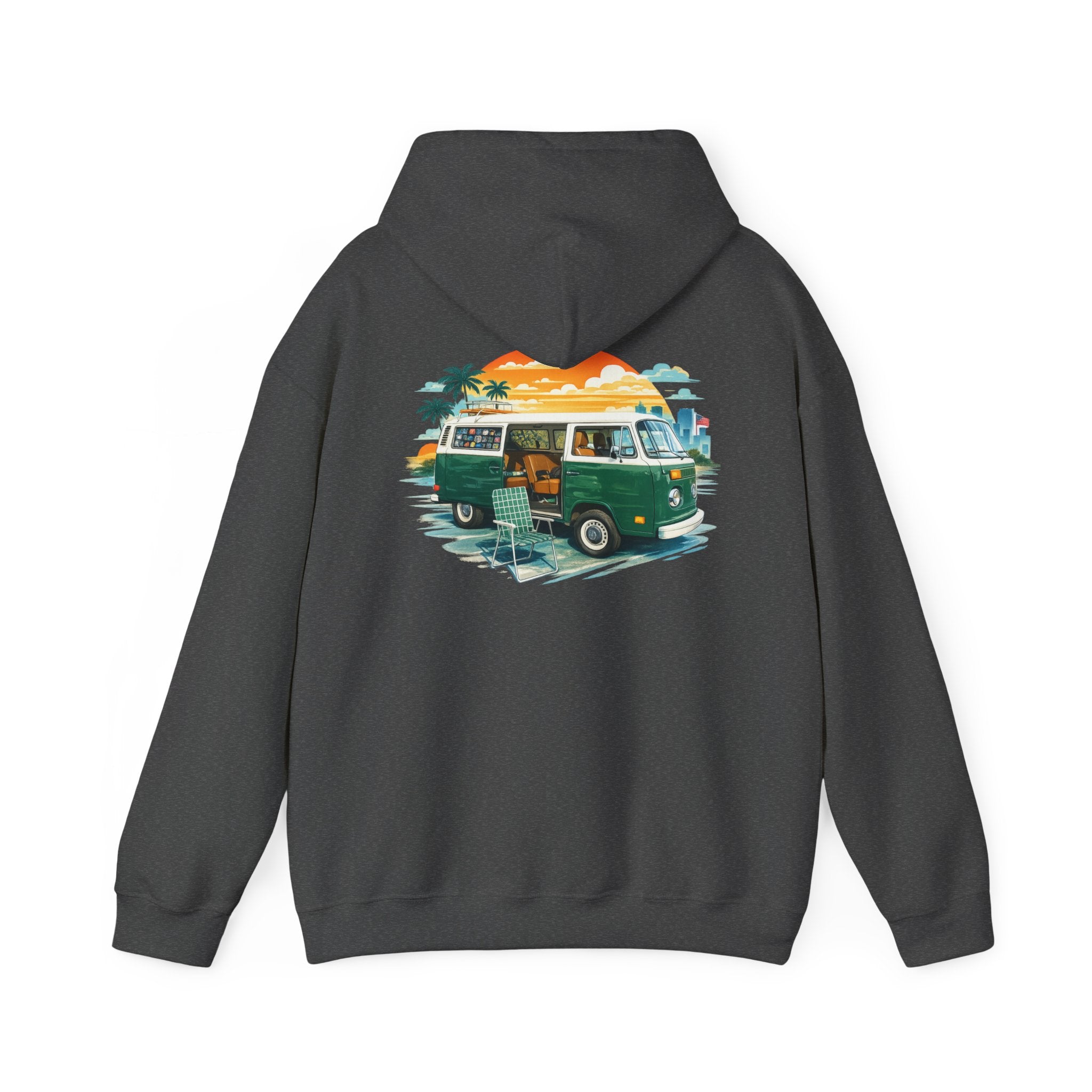 Vintage VW Camper Hoodie – Retro Surf Van Sunset Pullover