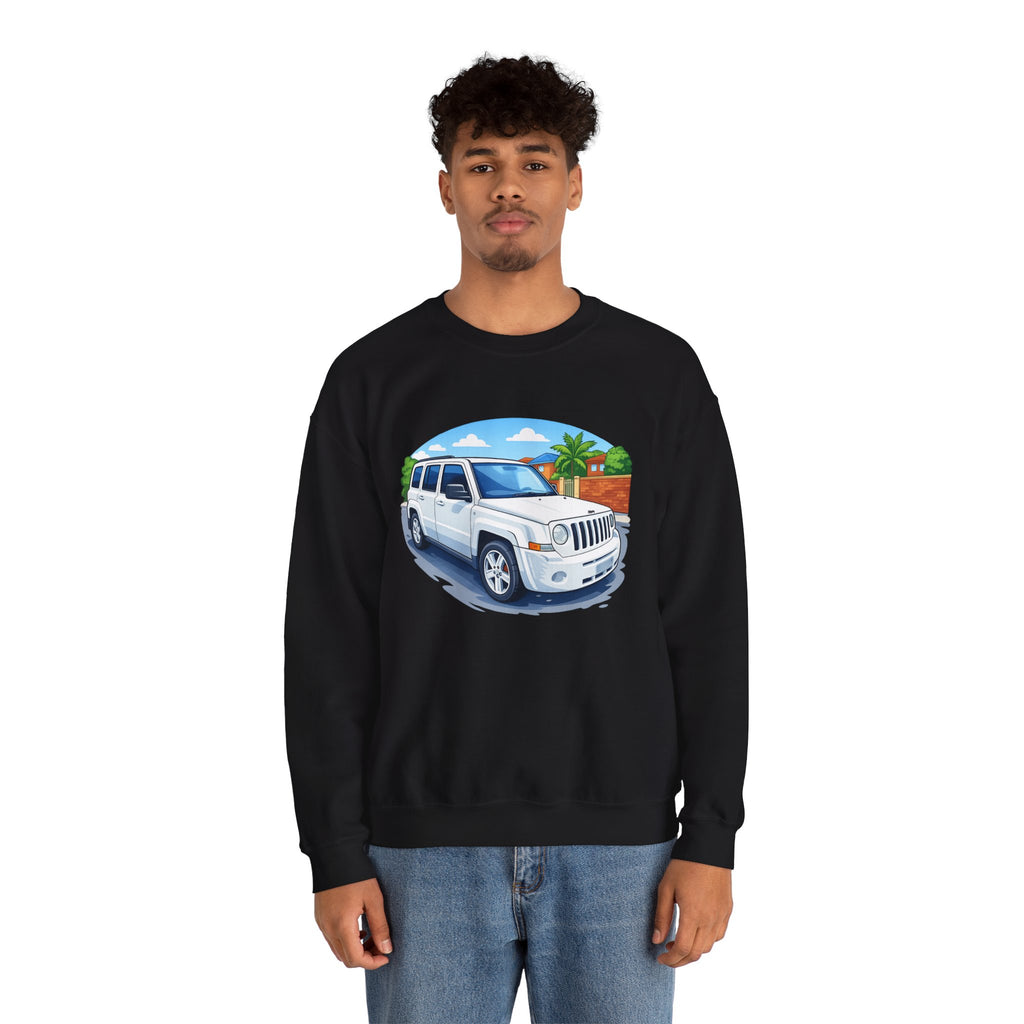 Jeep SUV Illustration Crewneck Sweatshirt — Coastal Road Trip Vibe
