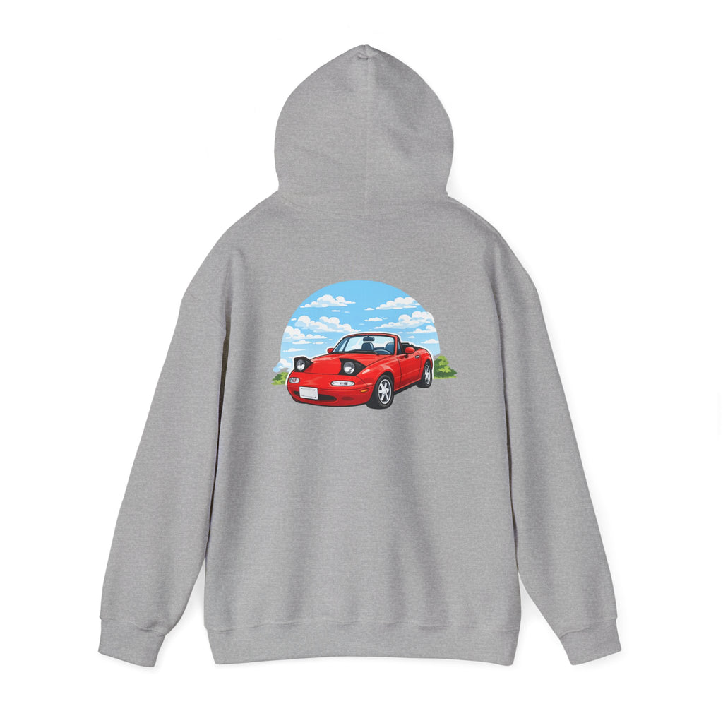Red Miata Hoodie – Retro Convertible Graphic Hooded Sweatshirt