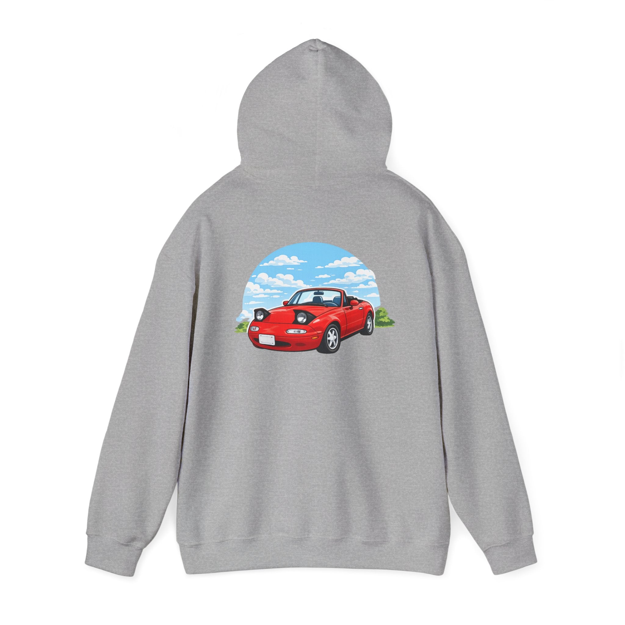 Red Miata Hoodie – Retro Convertible Graphic Hooded Sweatshirt