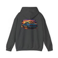 Vintage Mustang Car Hoodie — Sunset Palm Beach Classic Cruiser Sweatshirt