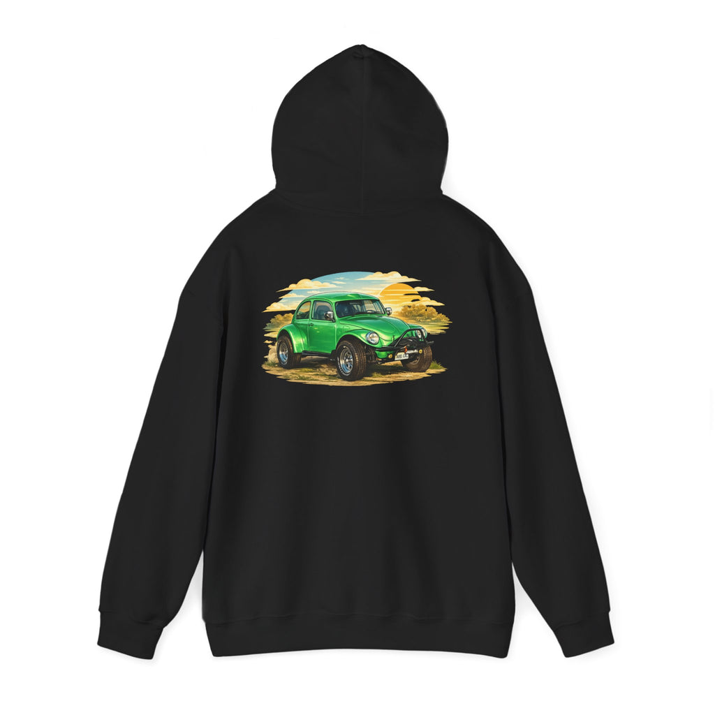 Vintage Green Beetle Hoodie - Classic Retro Car Sweatshirt