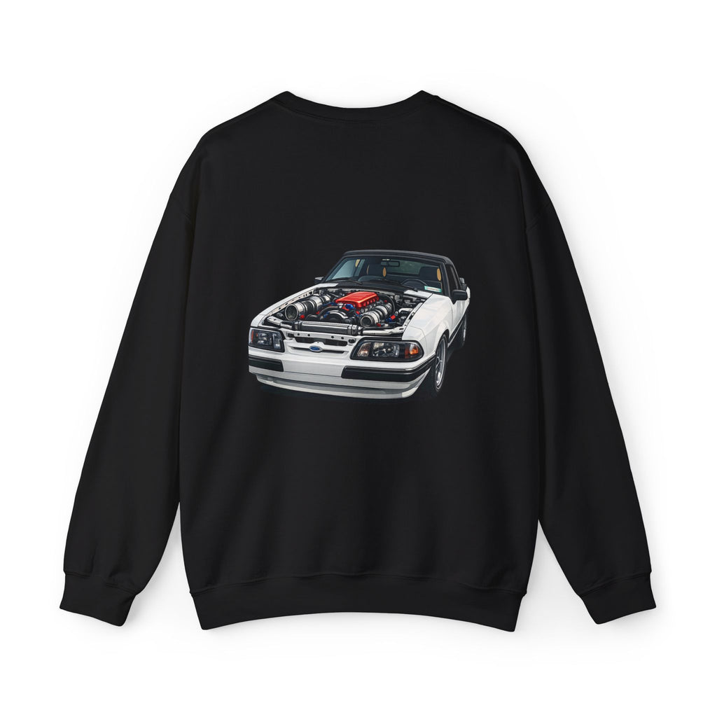 Mustang Foxbody Crewneck Sweatshirt – Classic White Car Illustration