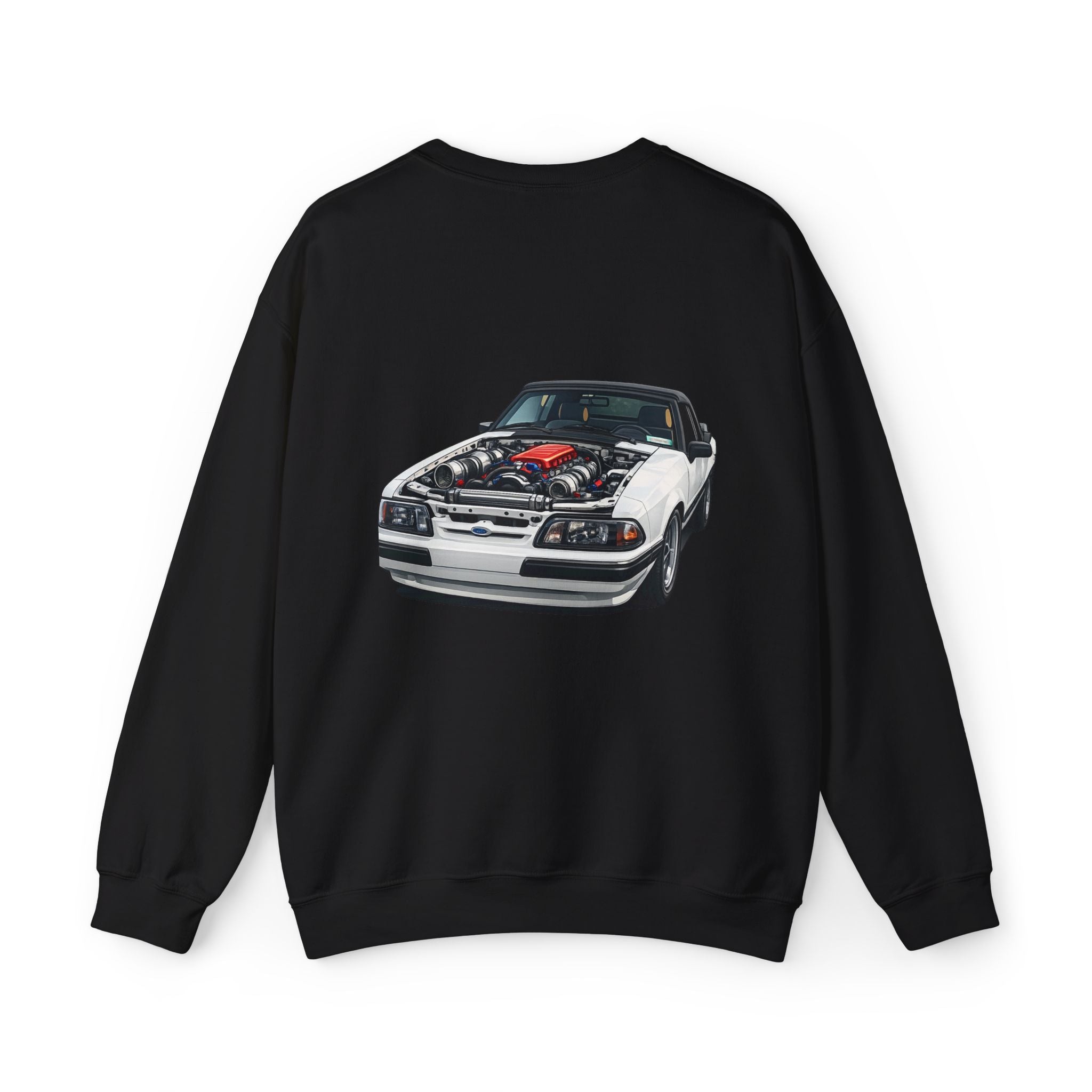 Mustang Foxbody Crewneck Sweatshirt – Classic White Car Illustration