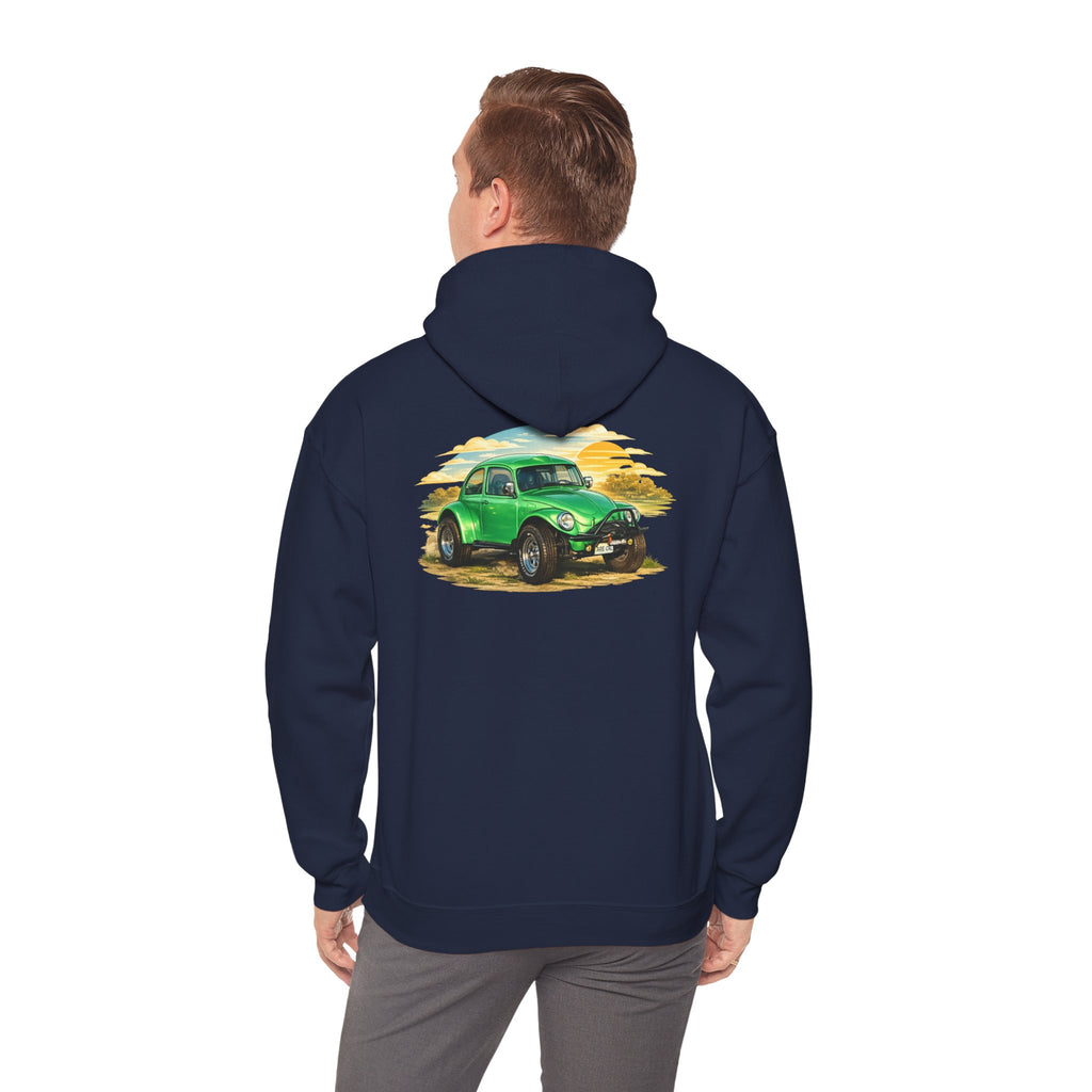 Vintage Green Beetle Hoodie - Classic Retro Car Sweatshirt