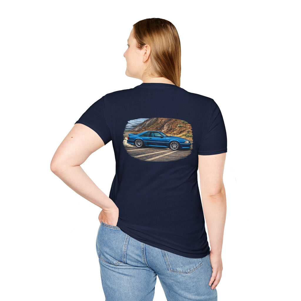 Foxbody Blue T-Shirt — Vintage Roadside Illustration Tee