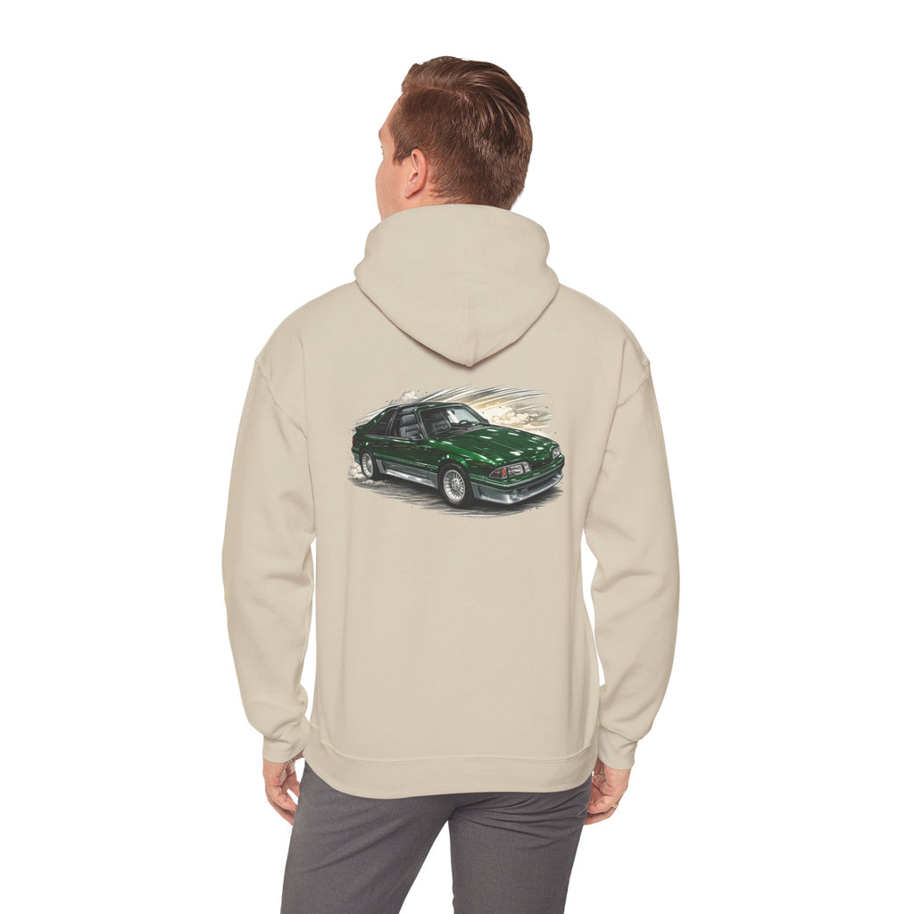 Car Hoodie — Green Sports Car Illustration Pullover