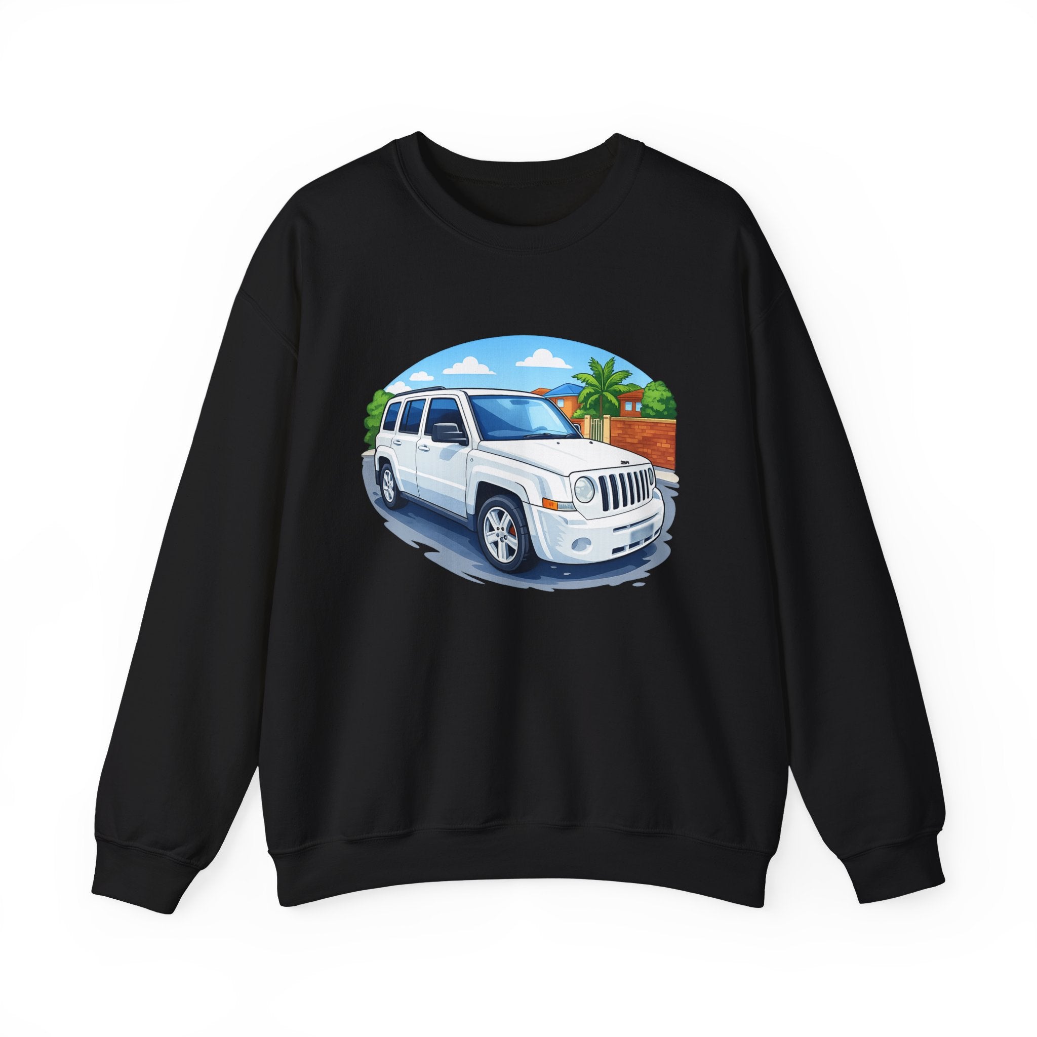 Jeep SUV Illustration Crewneck Sweatshirt — Coastal Road Trip Vibe