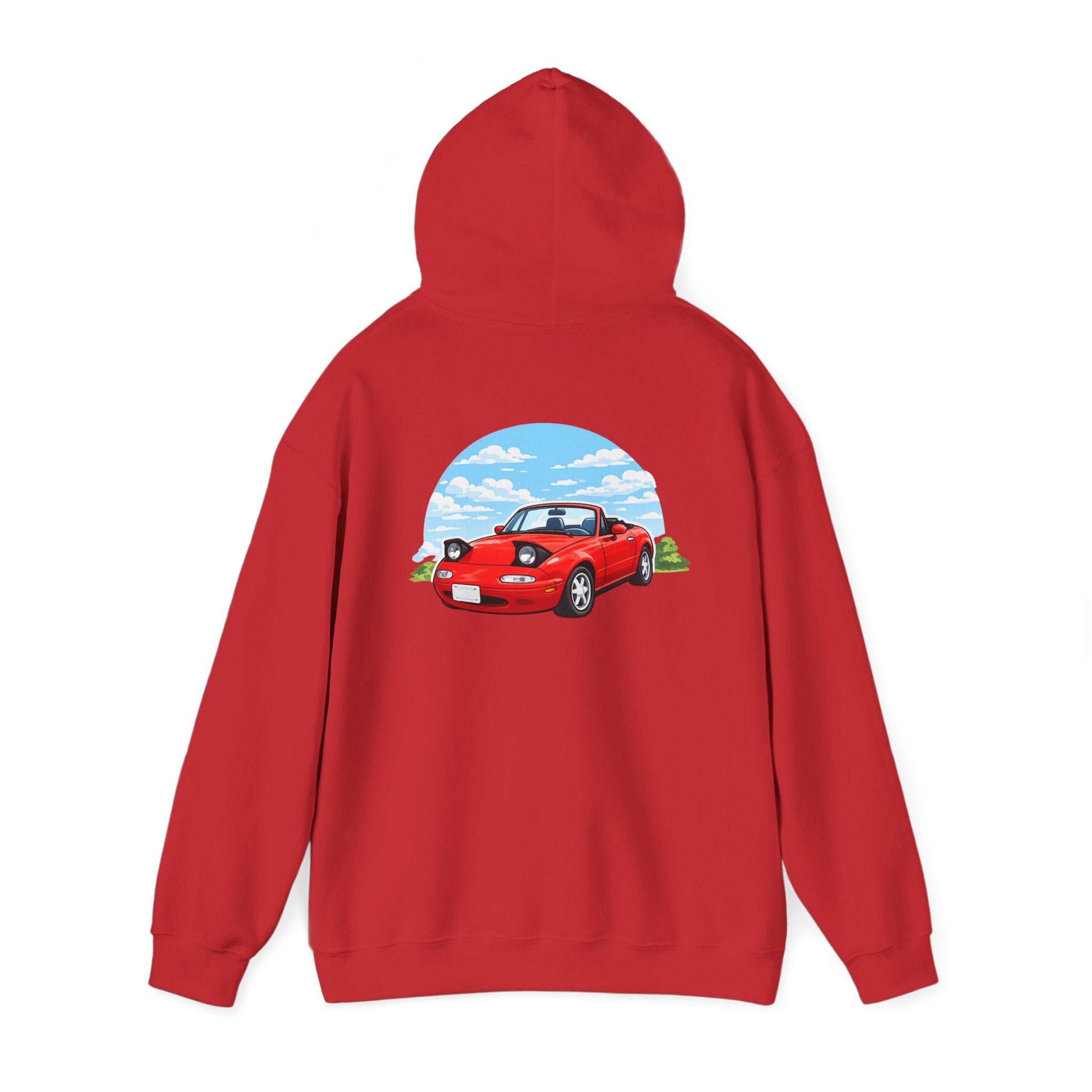 Red Miata Hoodie – Retro Convertible Graphic Hooded Sweatshirt