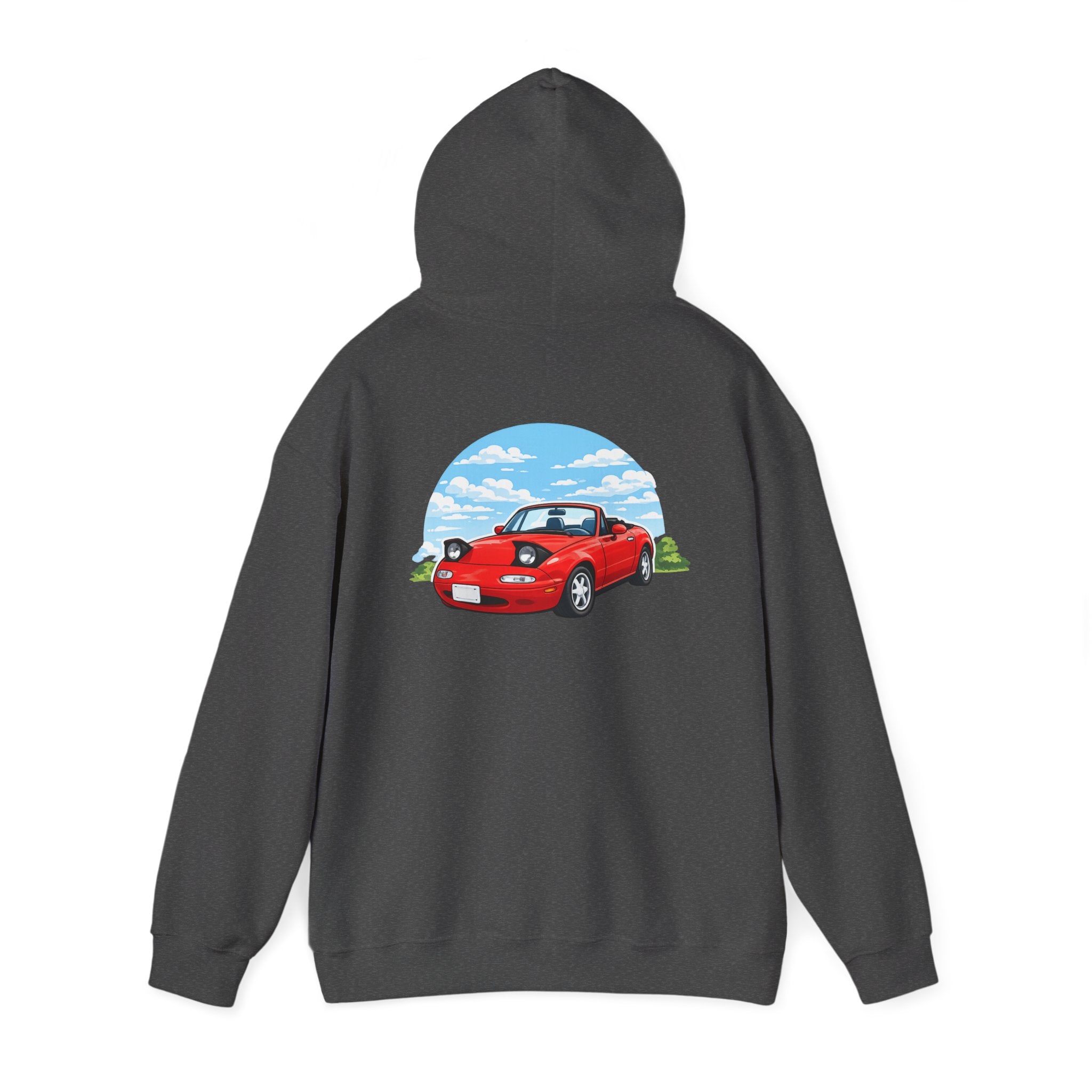 Red Miata Hoodie – Retro Convertible Graphic Hooded Sweatshirt