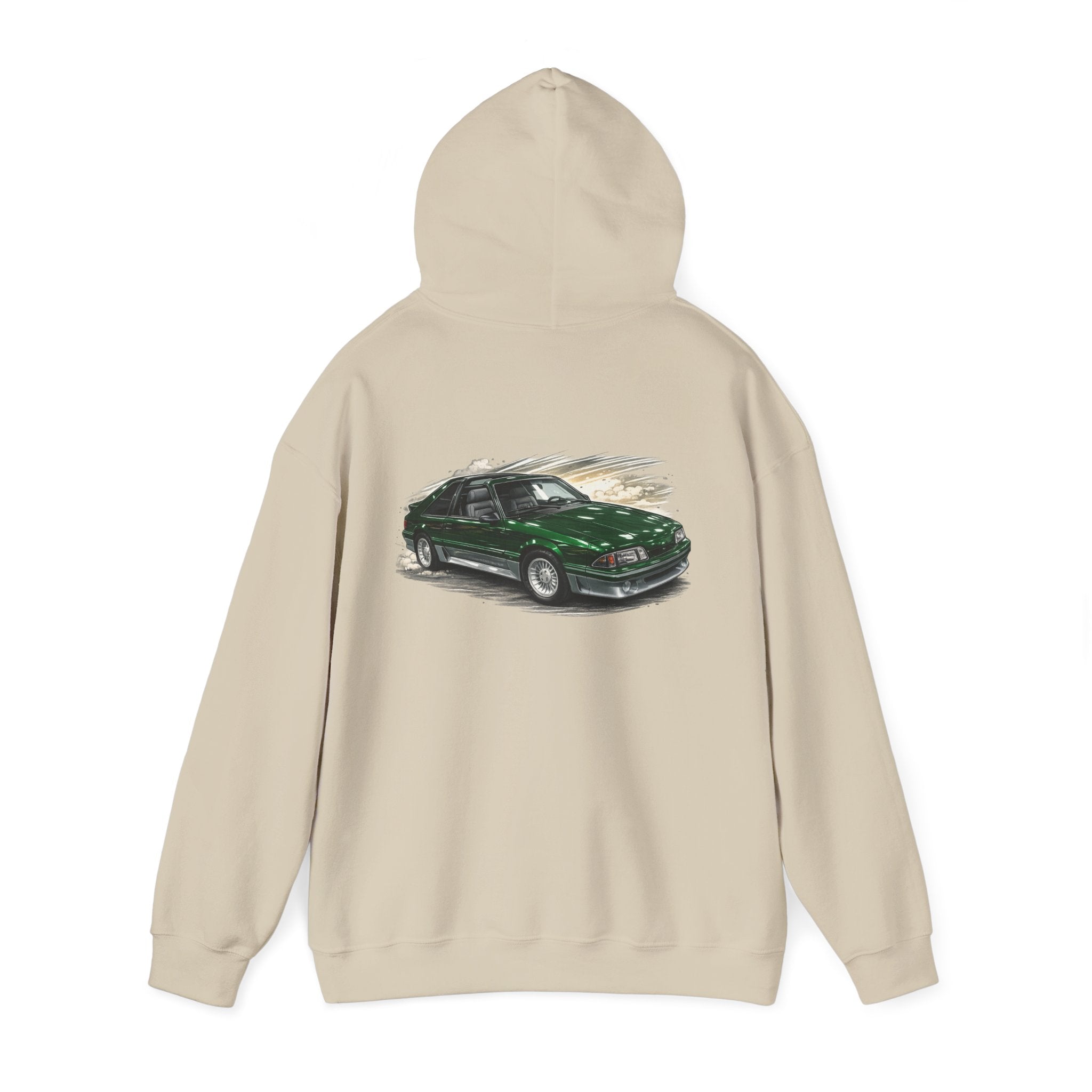 Car Hoodie — Green Sports Car Illustration Pullover