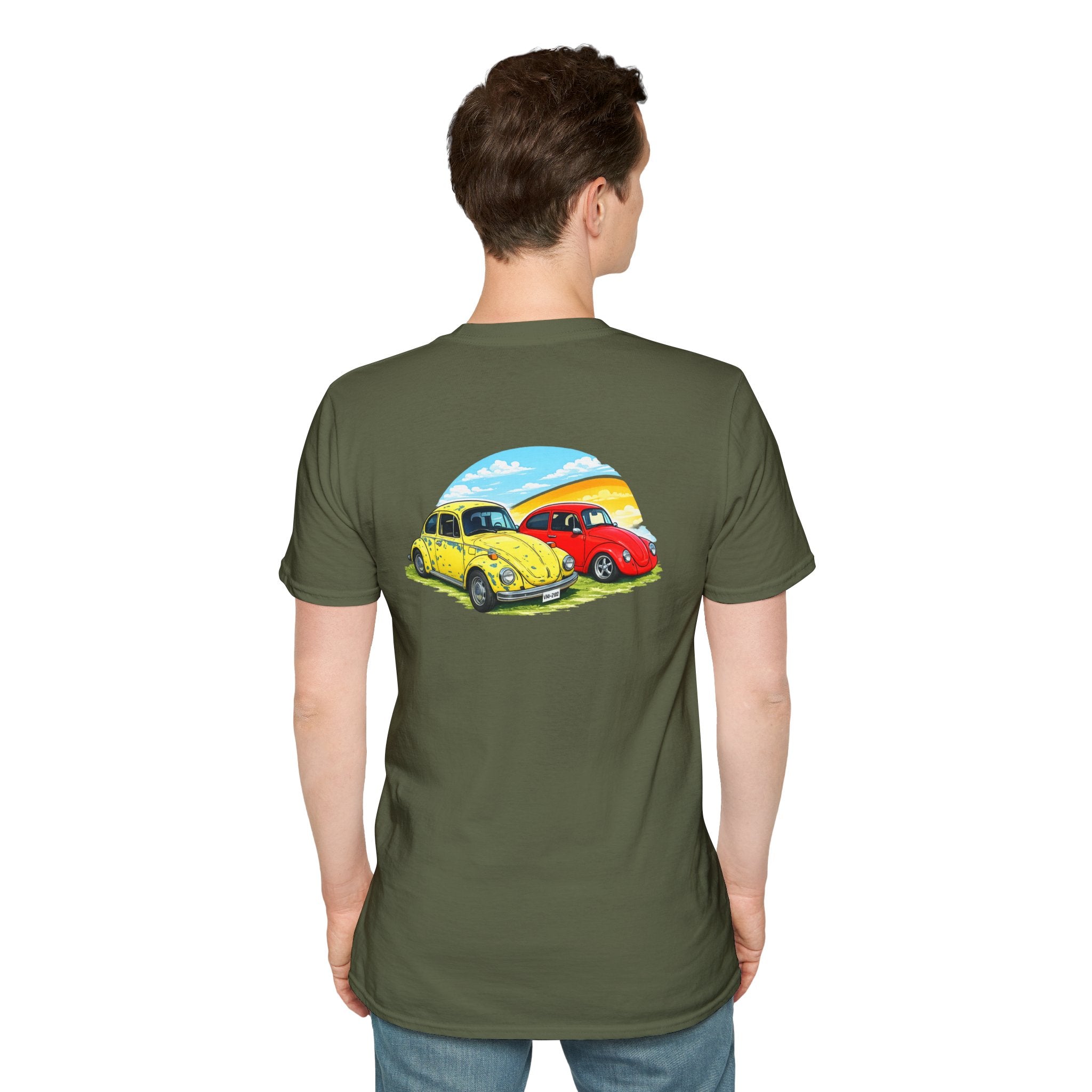Classic VW Beetles Sunset T-Shirt — Vintage Car Graphic Tee