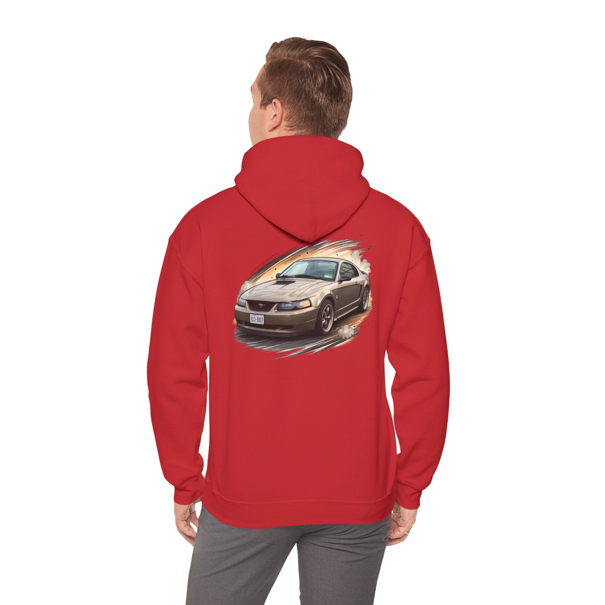 Mustang Car Hoodie - Vintage Sports Car Graphic Pullover