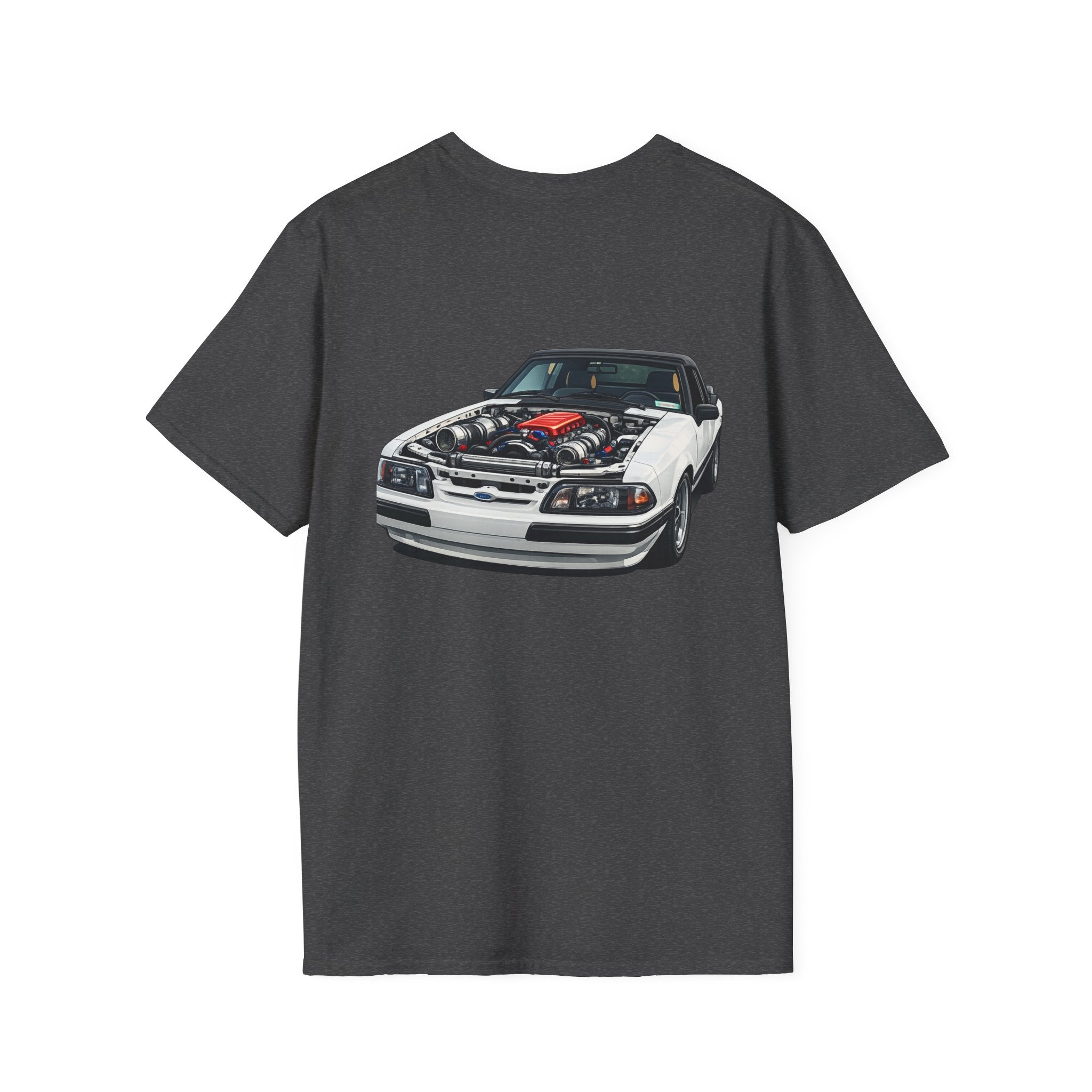 T-Shirt — White Vintage Foxbody Mustang Illustration Tee