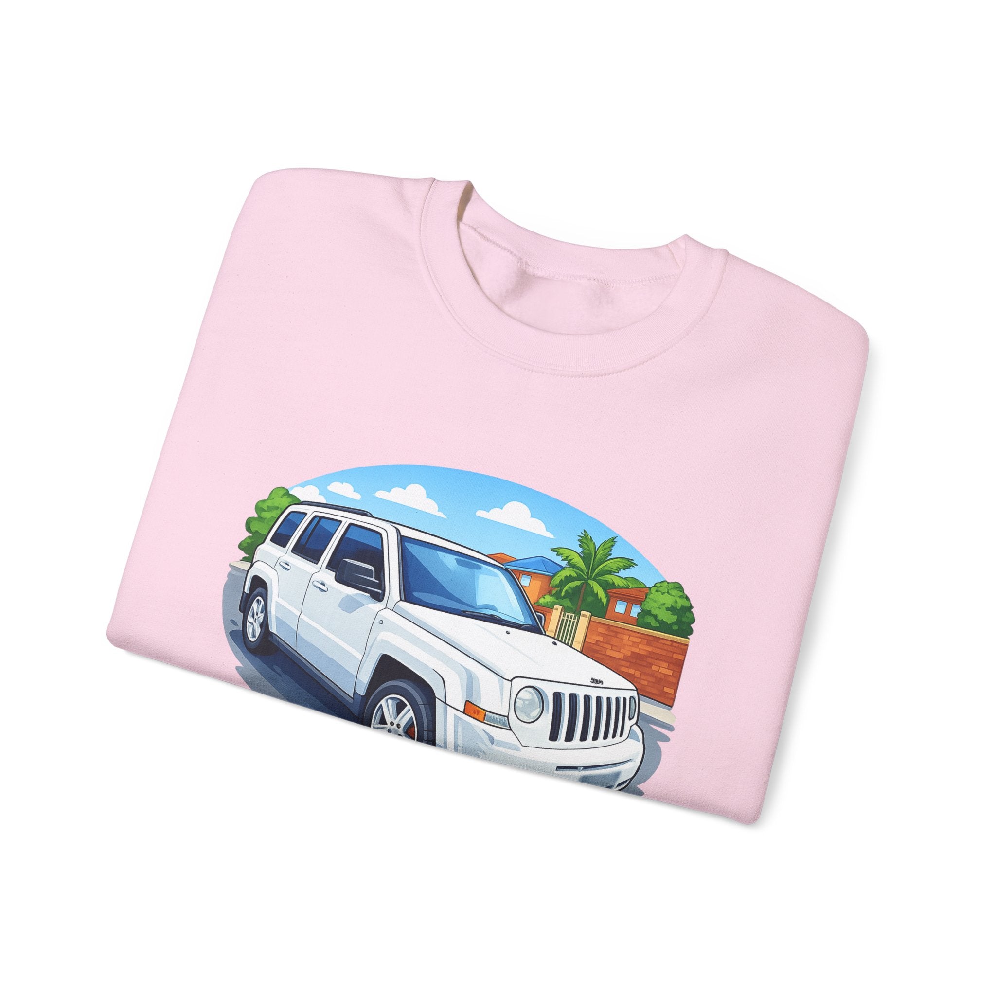 Jeep SUV Illustration Crewneck Sweatshirt — Coastal Road Trip Vibe