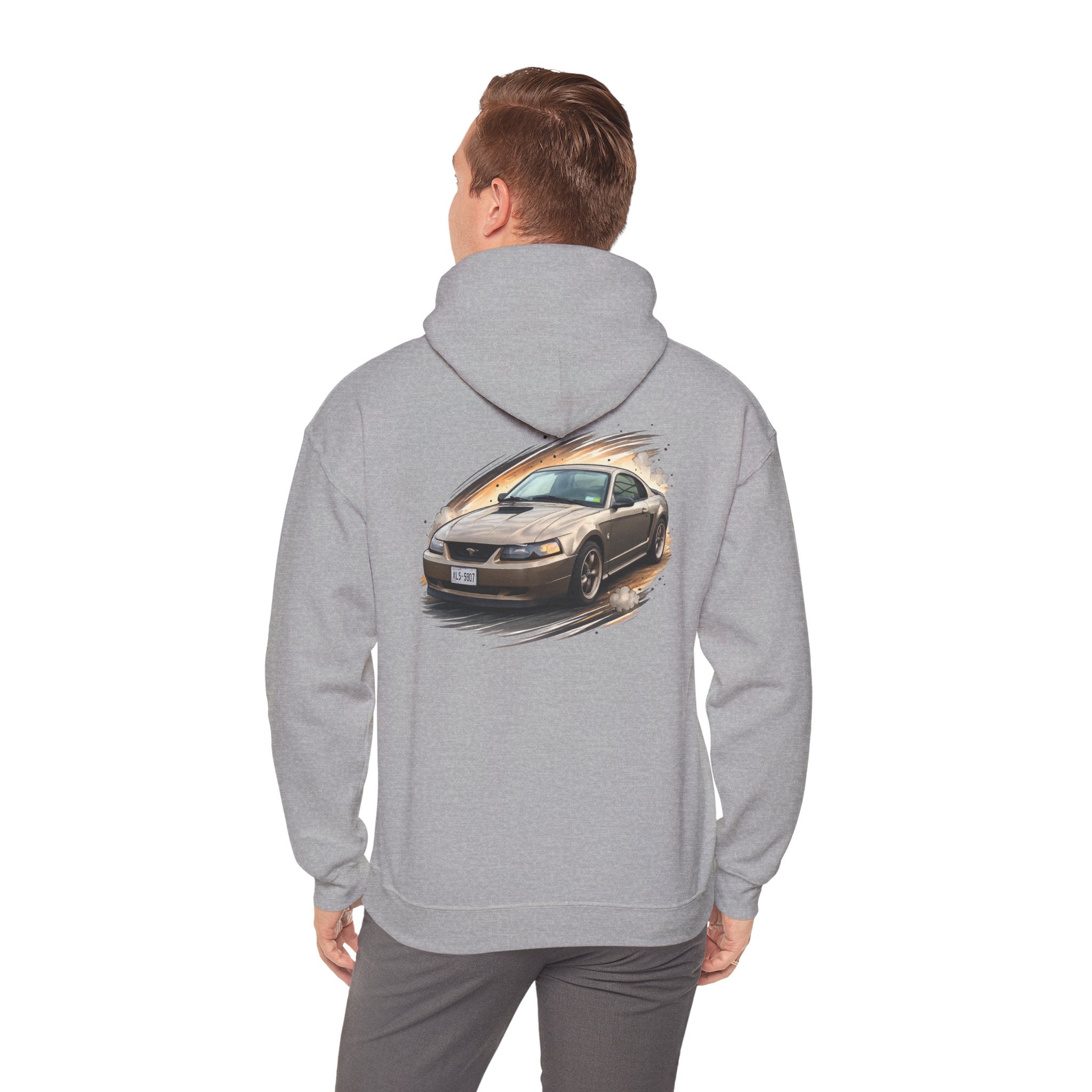 Mustang Car Hoodie - Vintage Sports Car Graphic Pullover