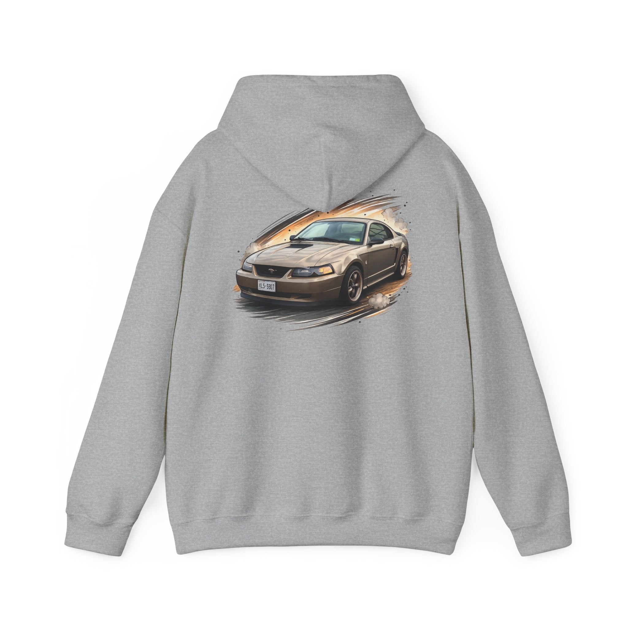 Mustang Car Hoodie - Vintage Sports Car Graphic Pullover