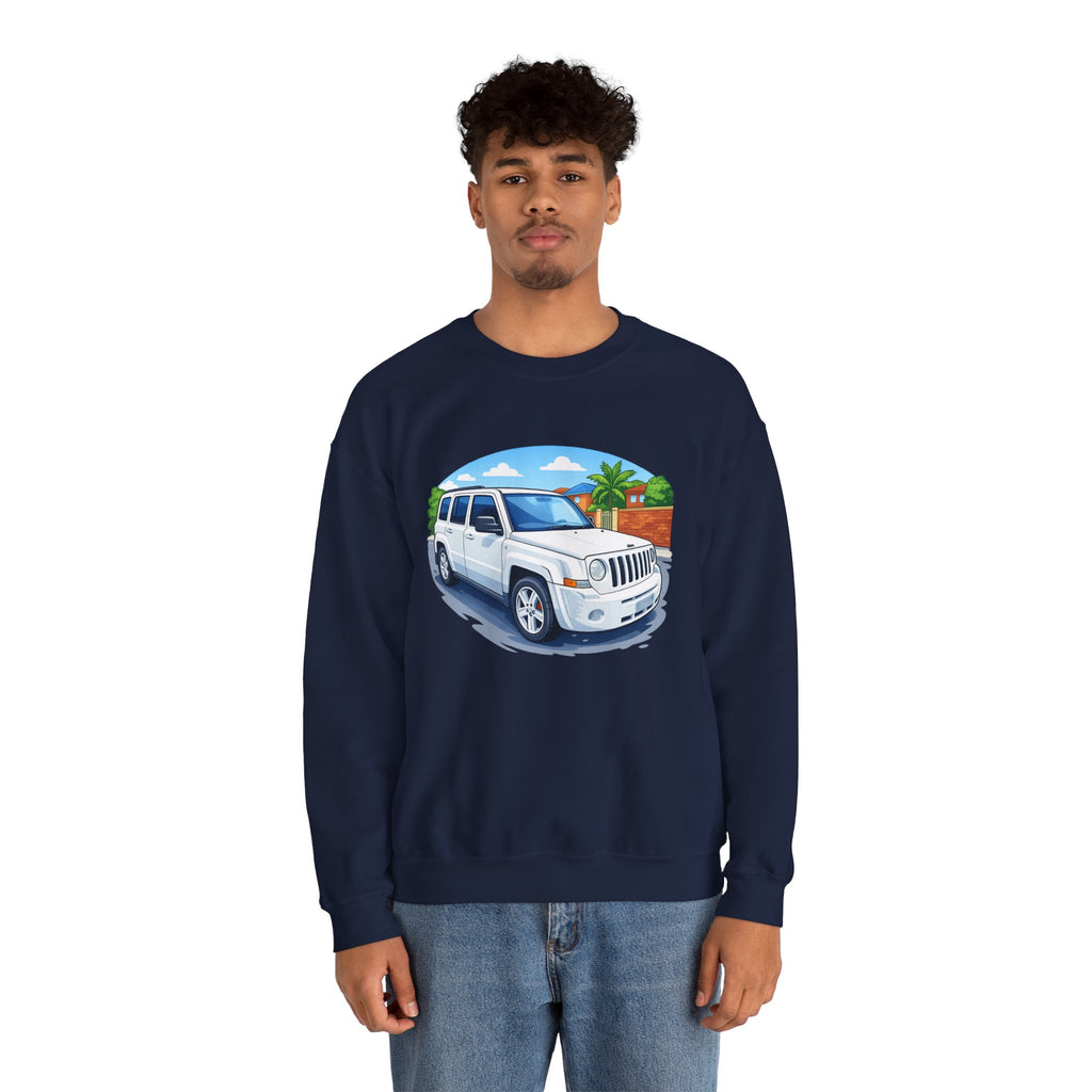 Jeep SUV Illustration Crewneck Sweatshirt — Coastal Road Trip Vibe
