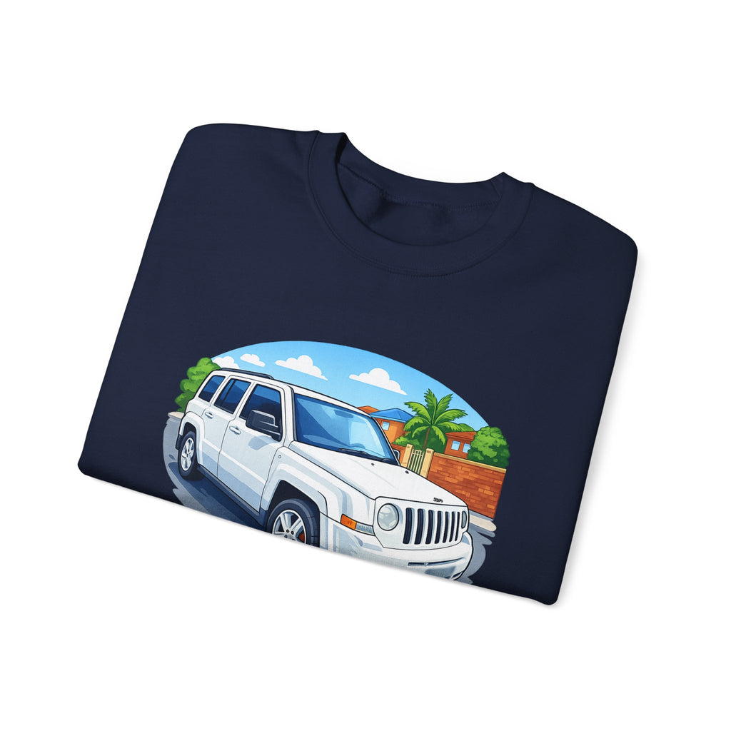 Jeep SUV Illustration Crewneck Sweatshirt — Coastal Road Trip Vibe