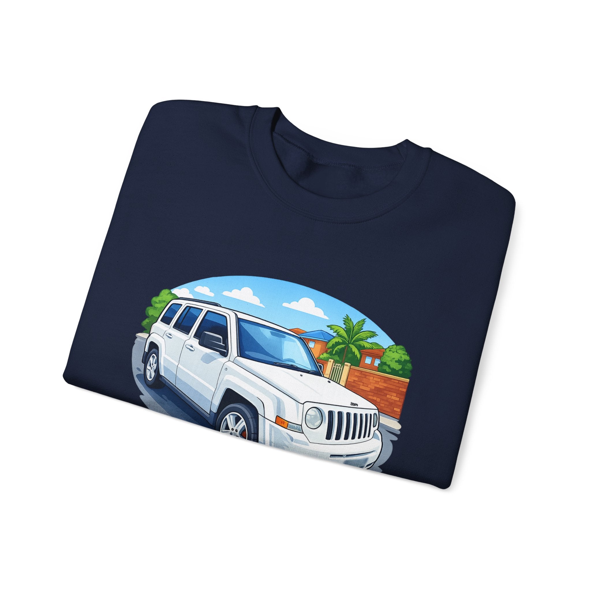 Jeep SUV Illustration Crewneck Sweatshirt — Coastal Road Trip Vibe