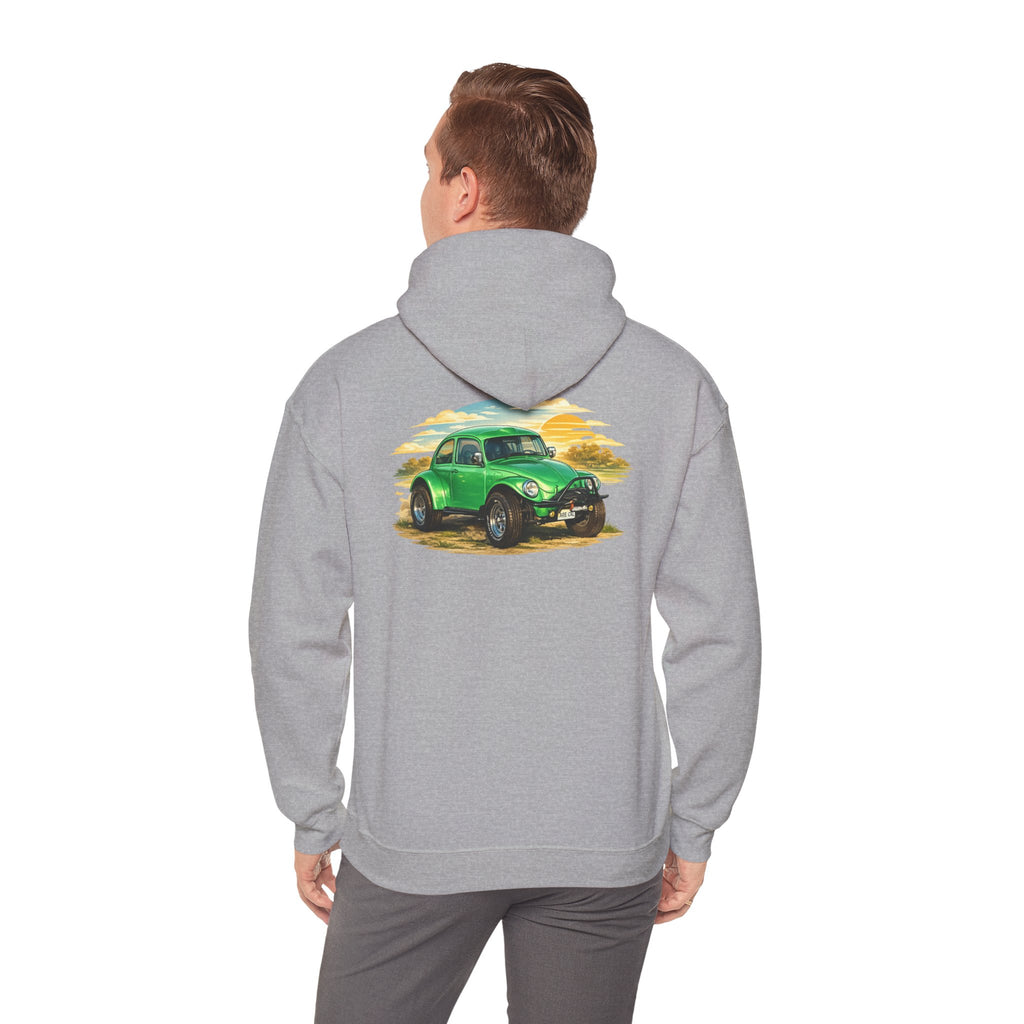 Vintage Green Beetle Hoodie - Classic Retro Car Sweatshirt