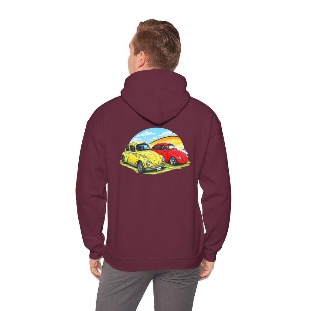 Classic VW Beetle Sunset Hoodie — Vintage Car Graphic Pullover