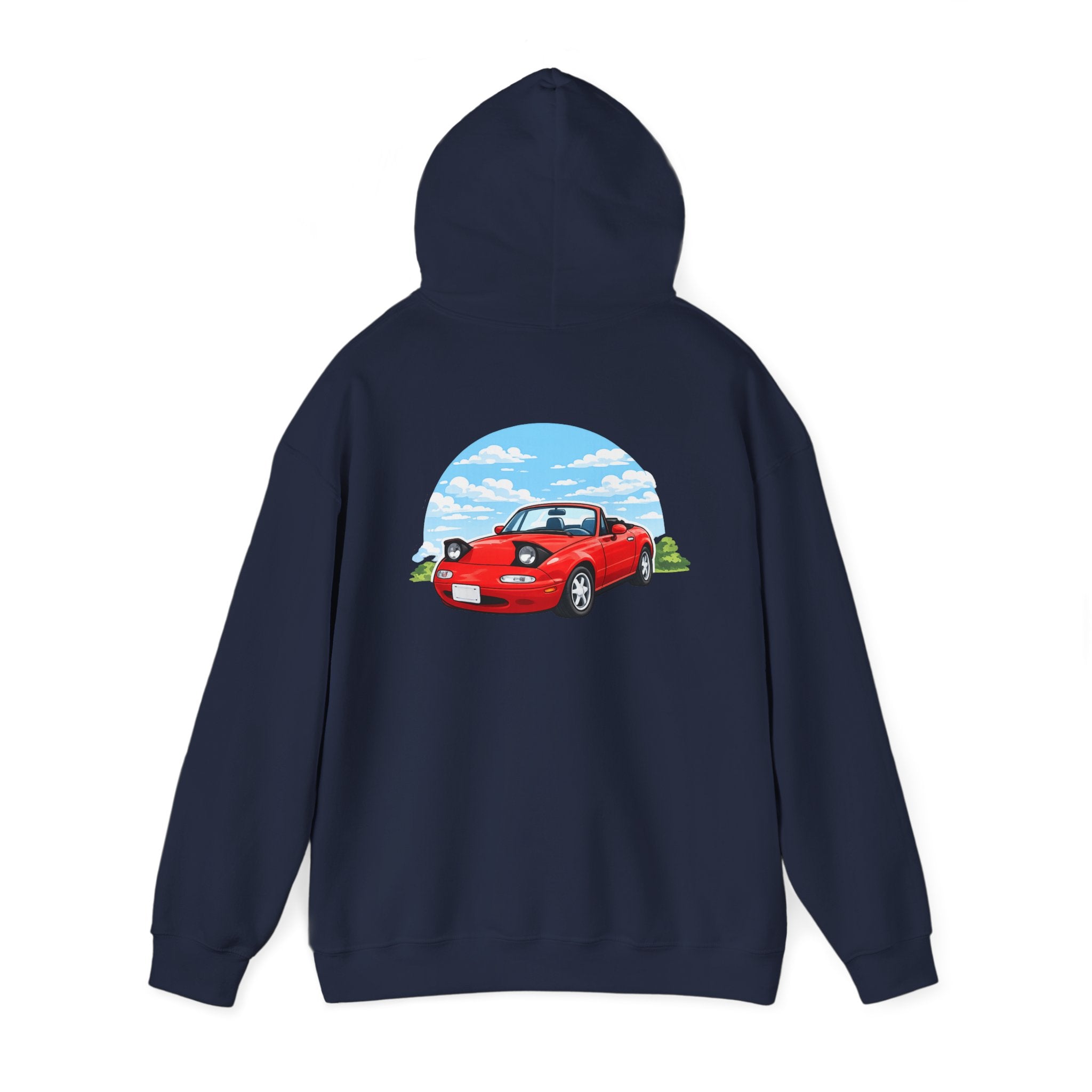 Red Miata Hoodie – Retro Convertible Graphic Hooded Sweatshirt
