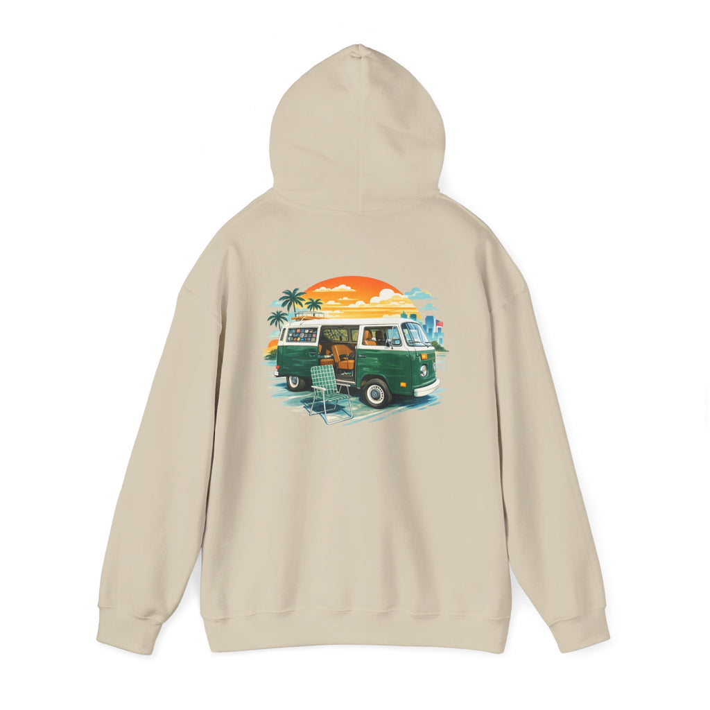 Vintage VW Camper Hoodie – Retro Surf Van Sunset Pullover