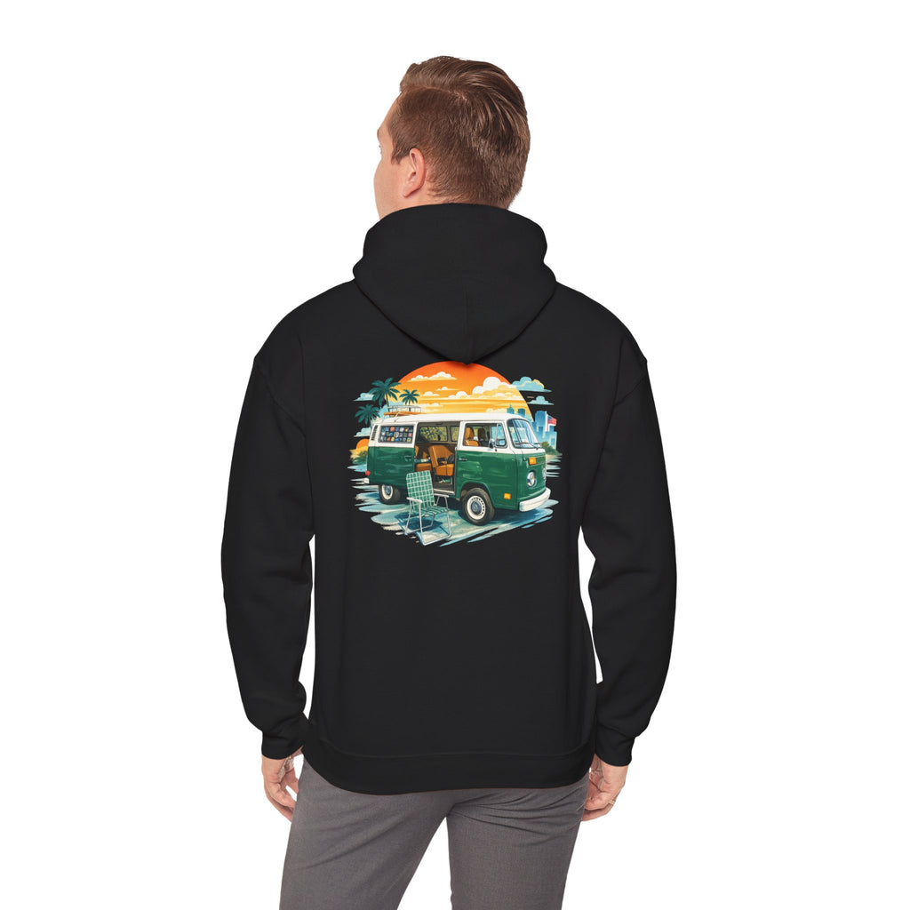 Vintage VW Camper Hoodie – Retro Surf Van Sunset Pullover