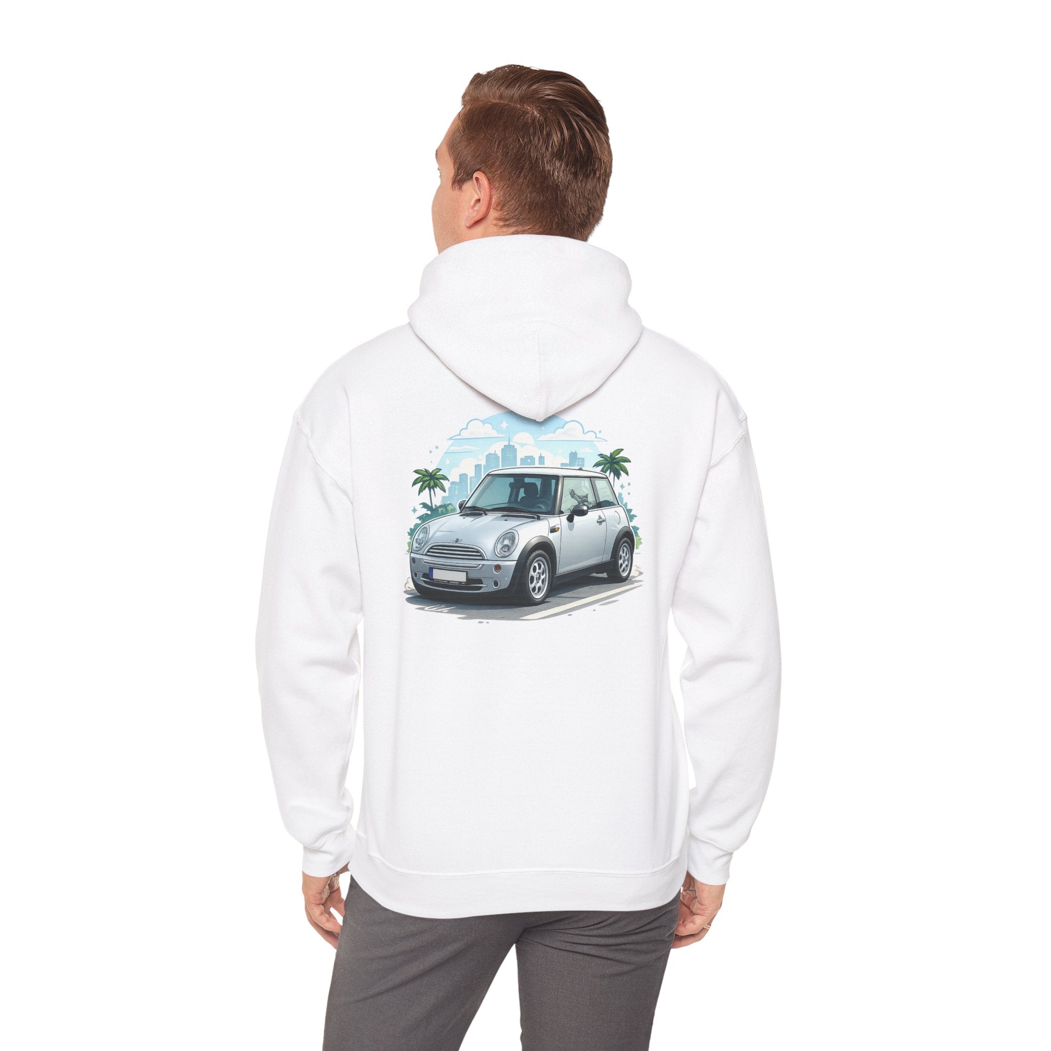 Mini Cooper Beach Hoodie – Vintage Coastal Car Pullover