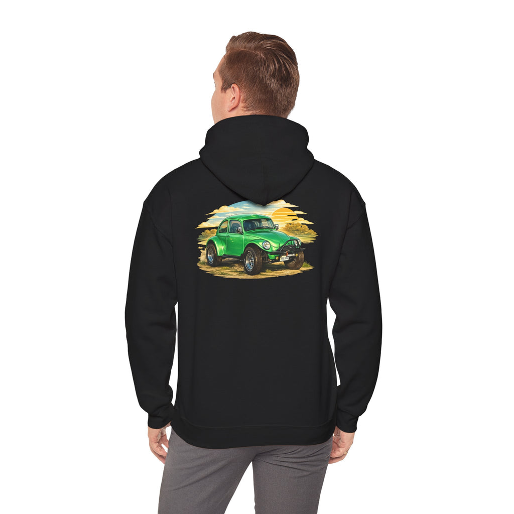 Vintage Green Beetle Hoodie - Classic Retro Car Sweatshirt