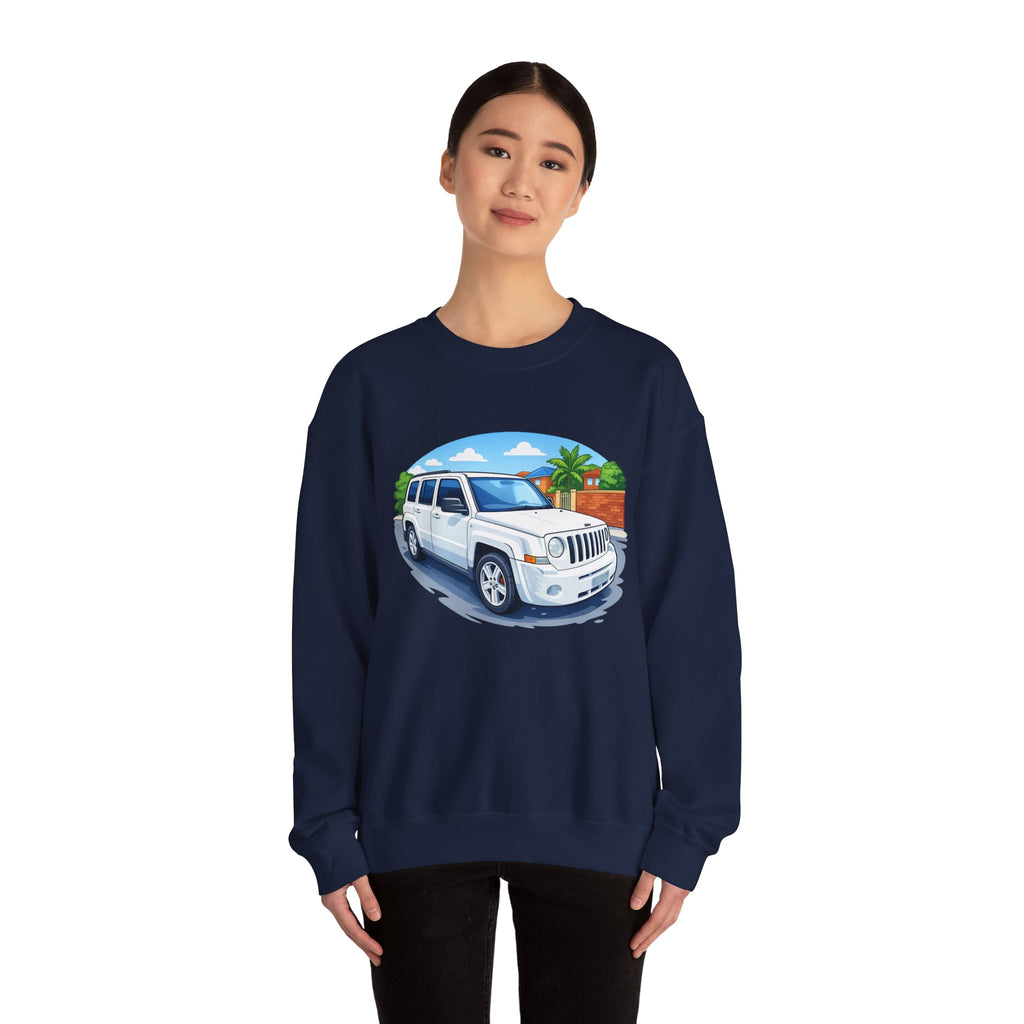 Jeep SUV Illustration Crewneck Sweatshirt — Coastal Road Trip Vibe