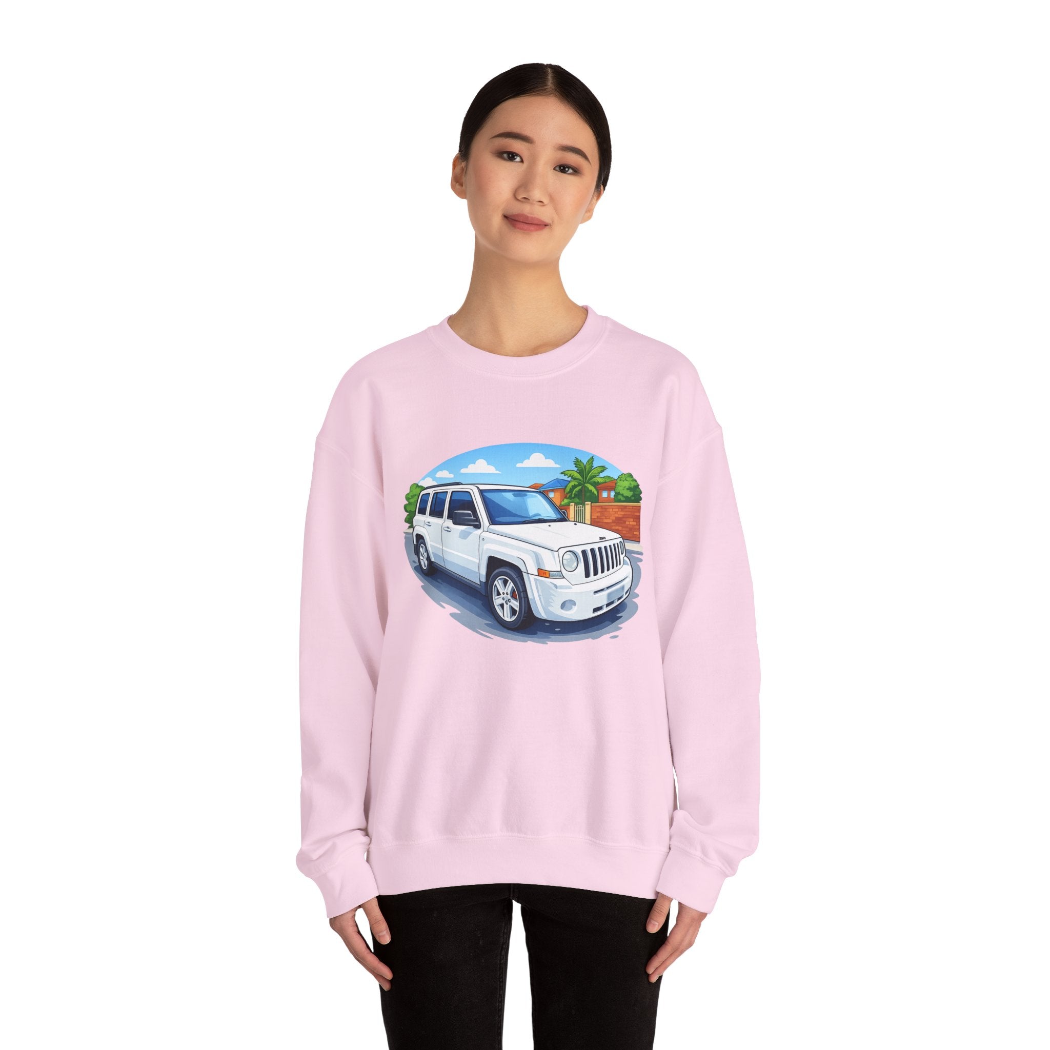 Jeep SUV Illustration Crewneck Sweatshirt — Coastal Road Trip Vibe