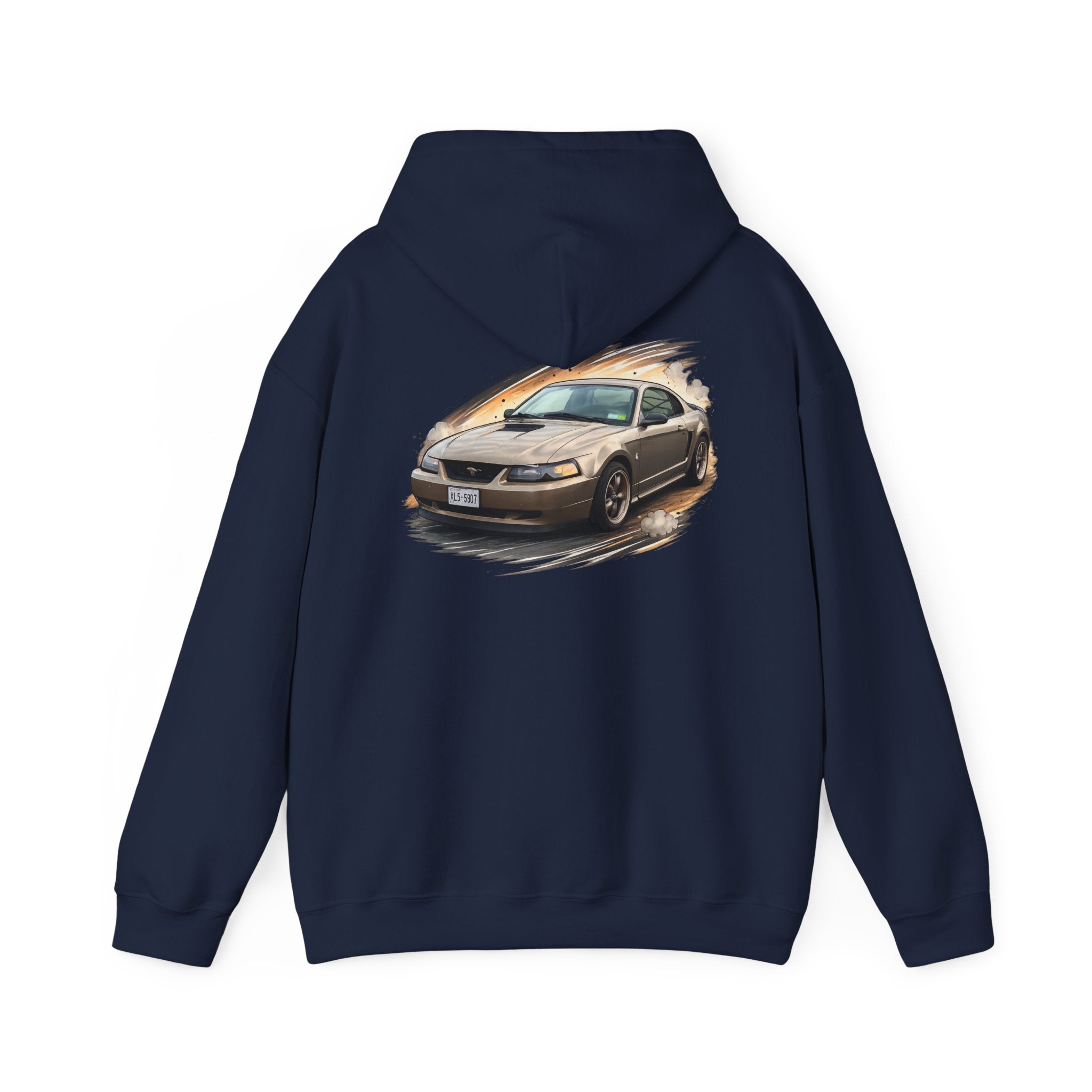 Mustang Car Hoodie - Vintage Sports Car Graphic Pullover