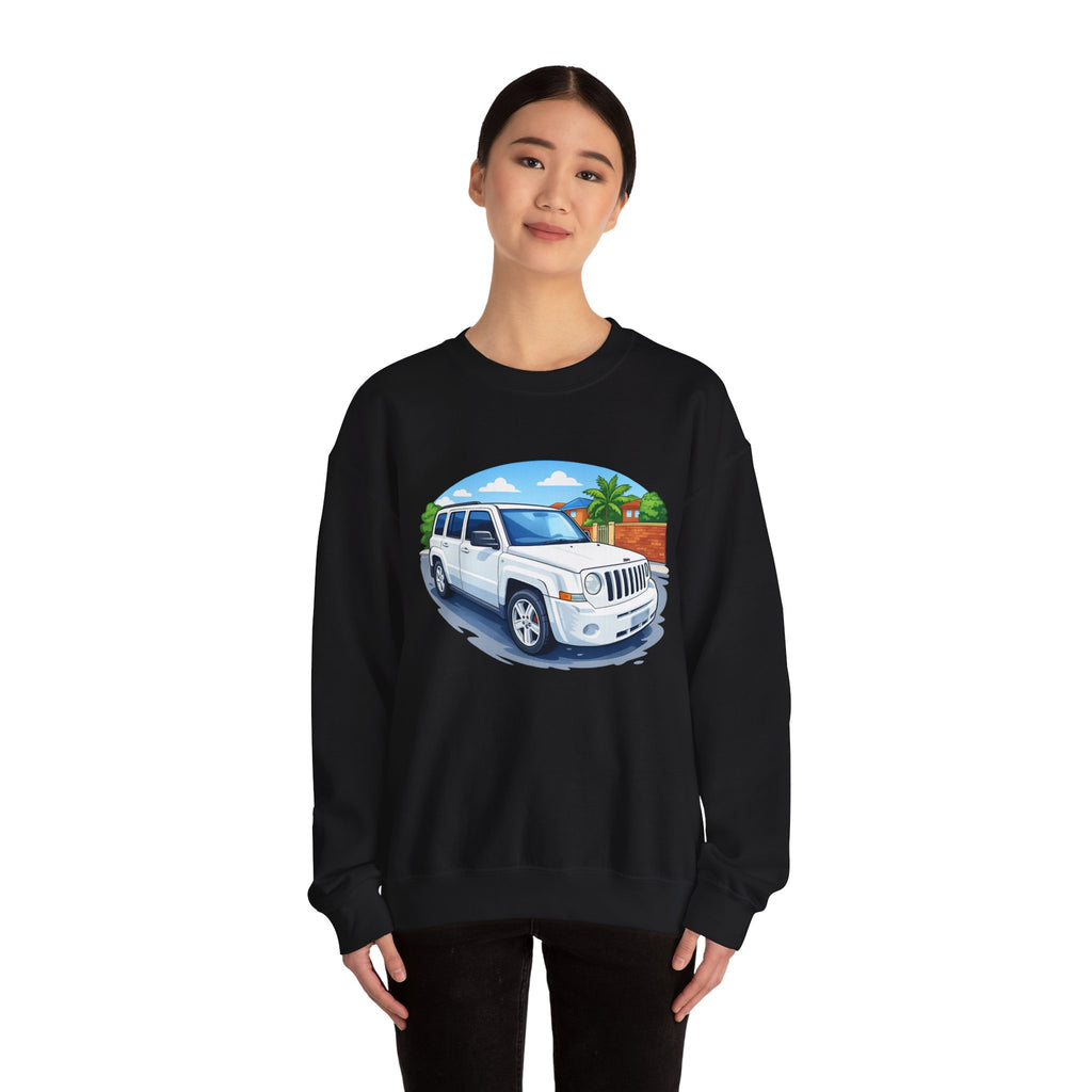 Jeep SUV Illustration Crewneck Sweatshirt — Coastal Road Trip Vibe