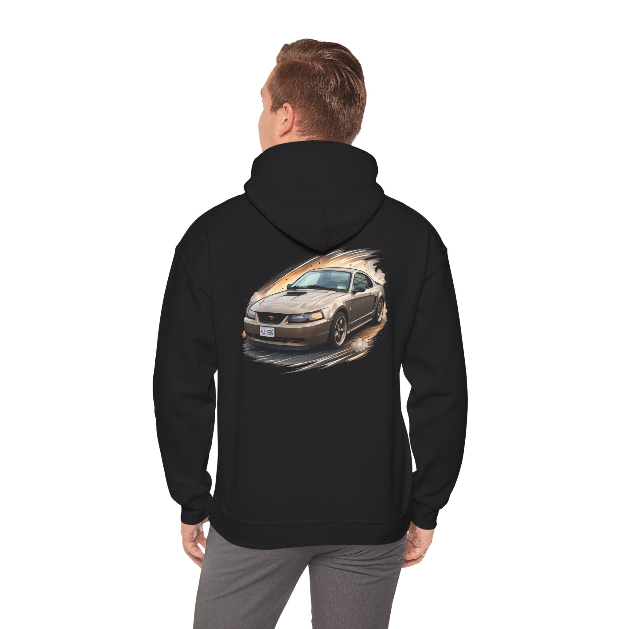 Mustang Car Hoodie - Vintage Sports Car Graphic Pullover