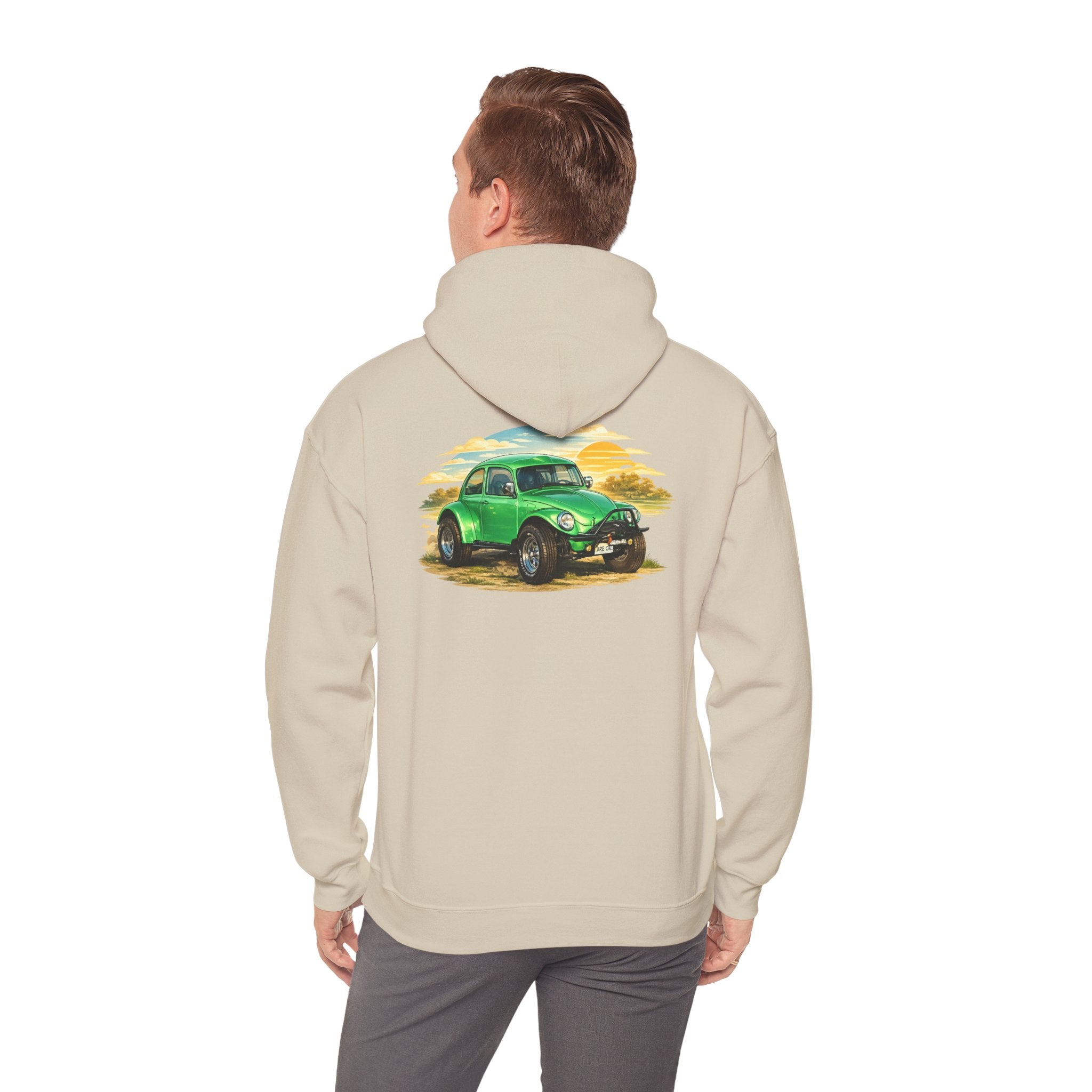 Vintage Green Beetle Hoodie - Classic Retro Car Sweatshirt